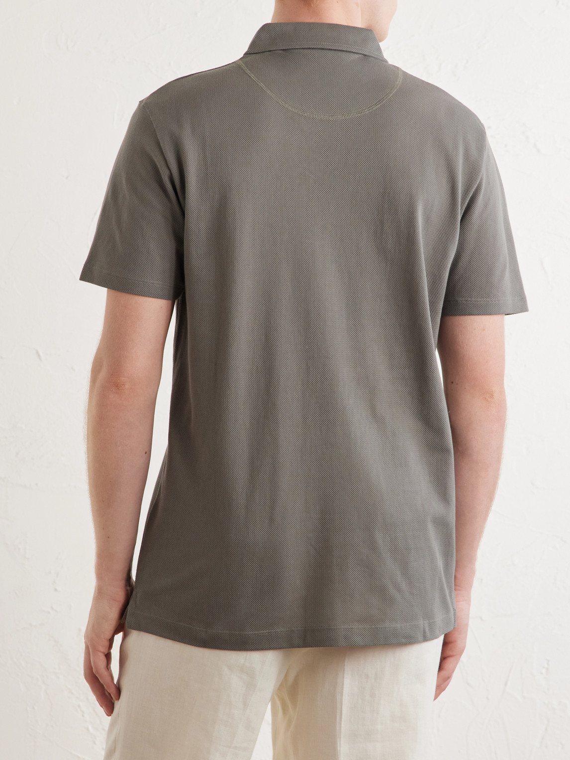 Riviera Cotton-Mesh Polo Shirt