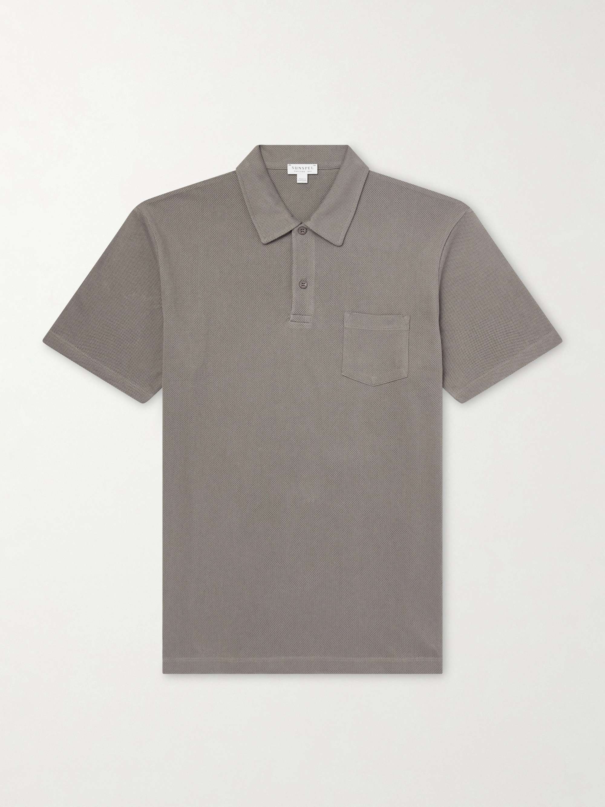 SUNSPEL Riviera Slim-Fit Cotton-Mesh Polo Shirt
