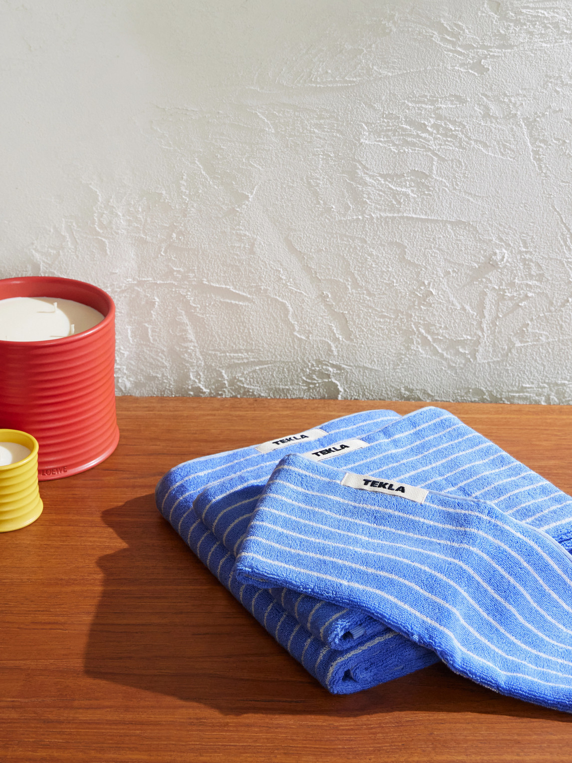Set of Three Logo-Appliquéd Striped Organic Cotton Towels — 2