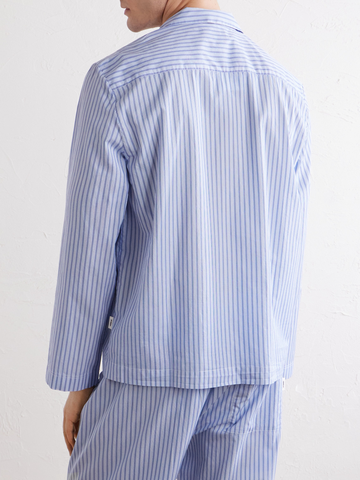 Camp-Collar Striped Organic Cotton Pyjama Shirt