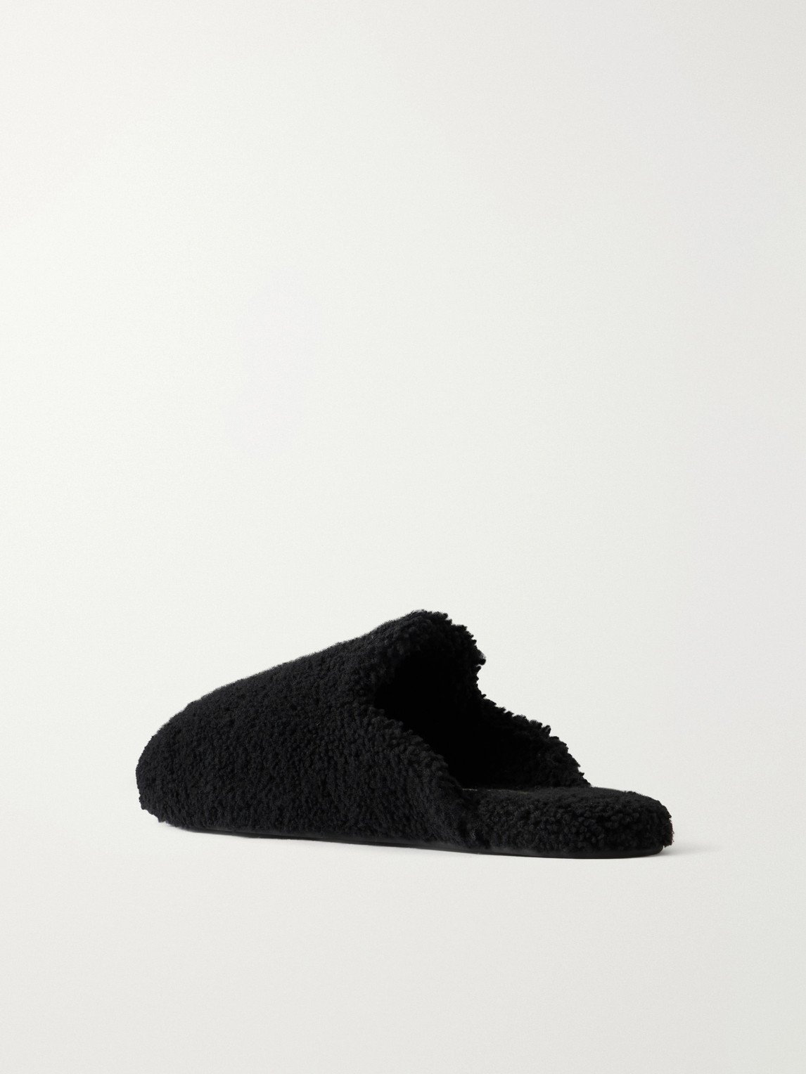 Tekla Shearling Slippers In Black