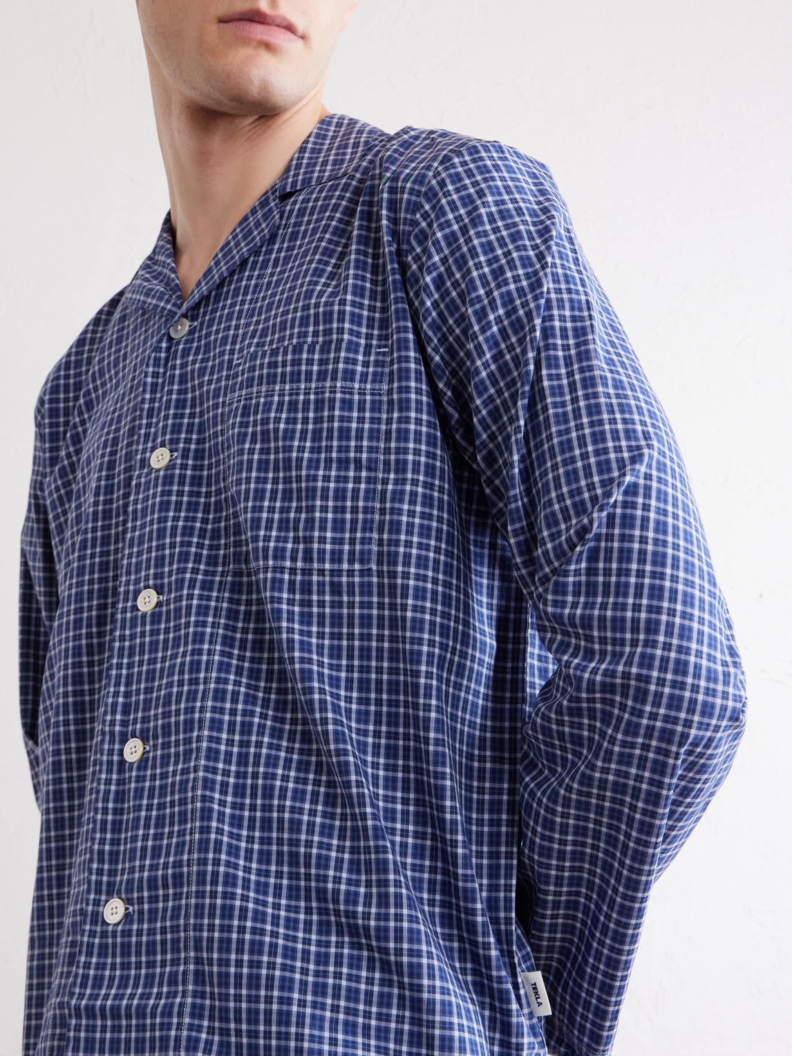 Camp-Collar Checked Organic Cotton Pyjama Shirt