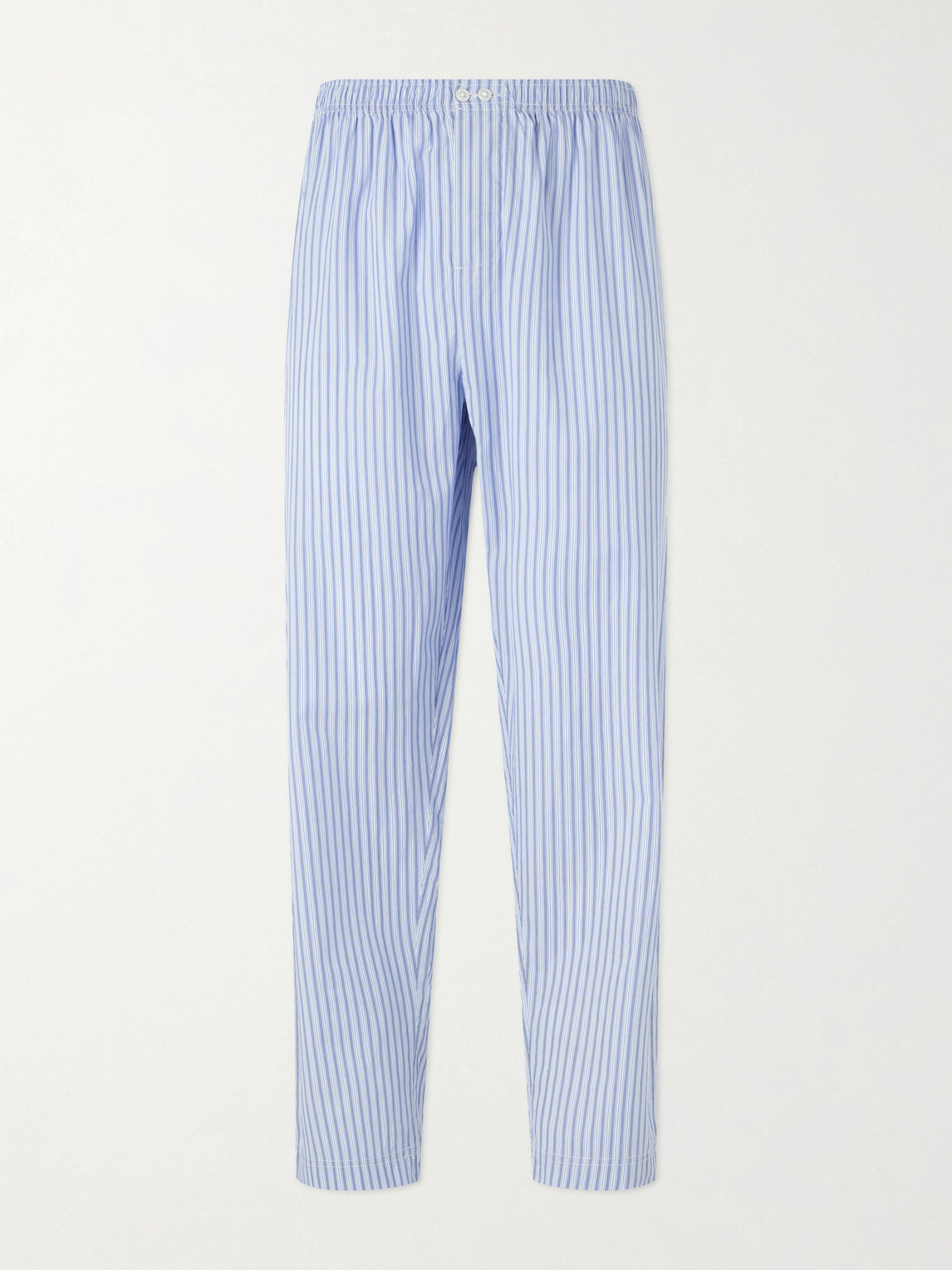 Tekla Straight-leg Striped Organic Cotton Pyjama Trousers In Blue