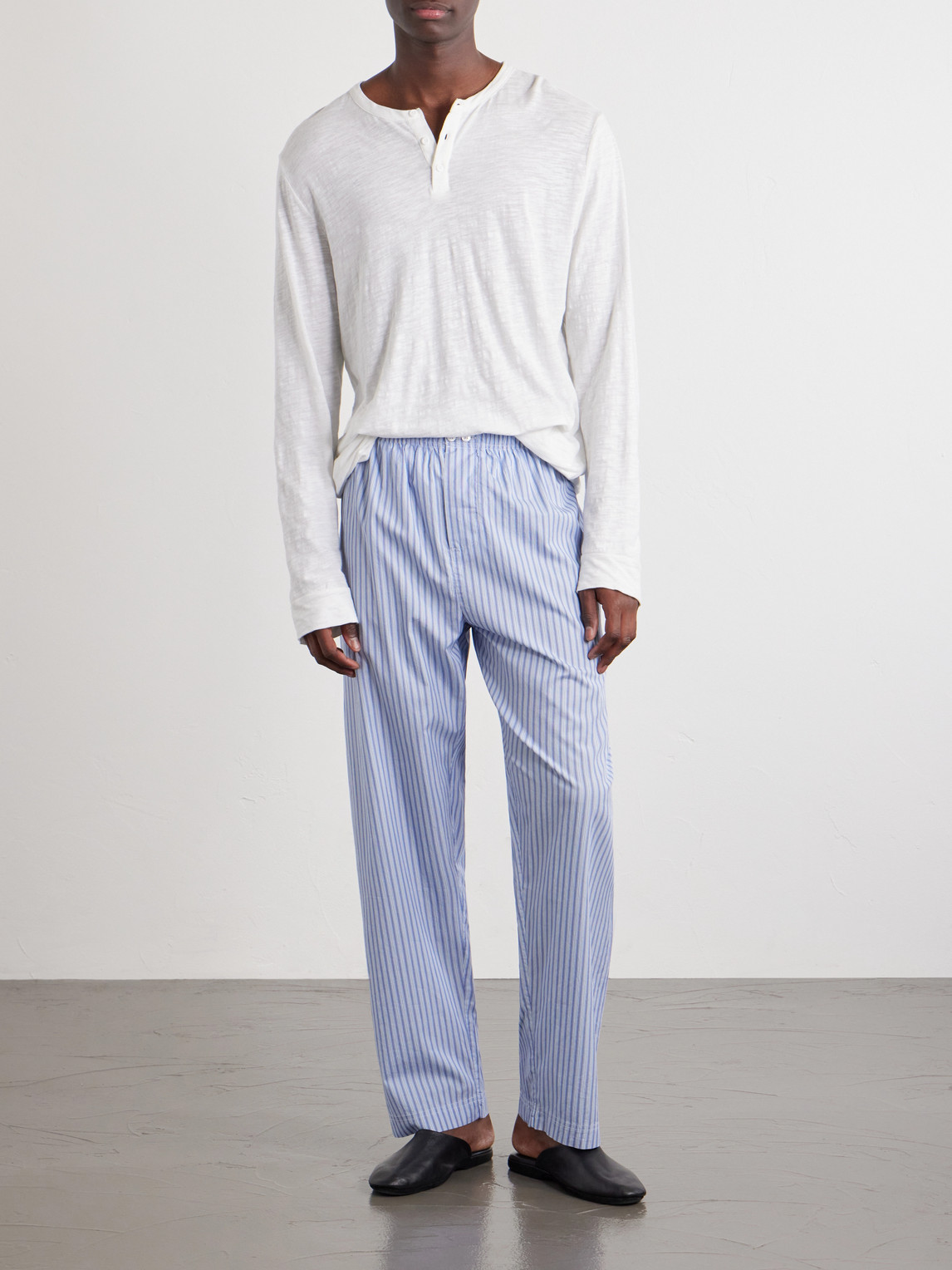 Straight-Leg Striped Organic Cotton Pyjama Trousers