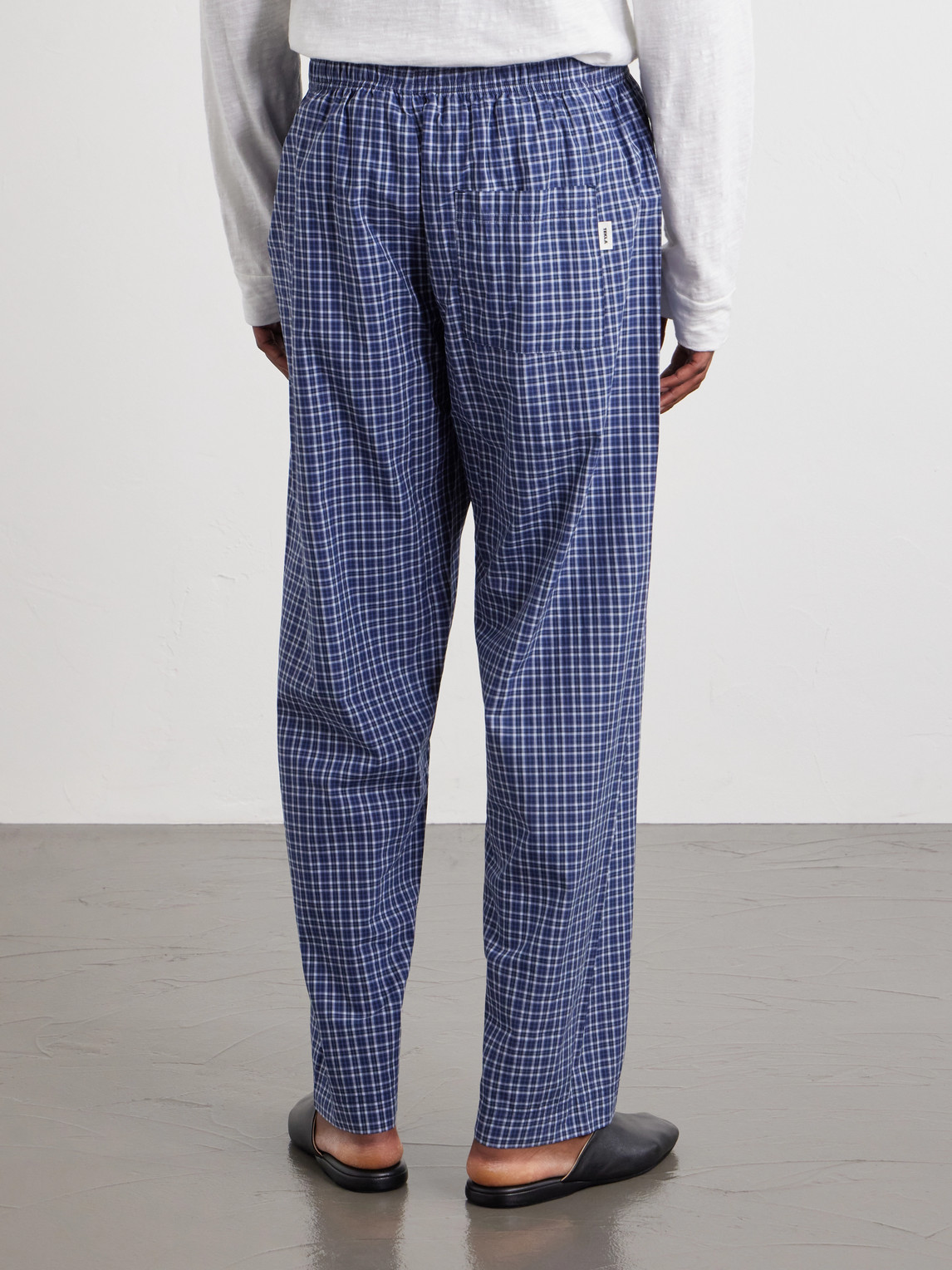 Straight-Leg Checked Organic Cotton-Poplin Pyjama Trousers