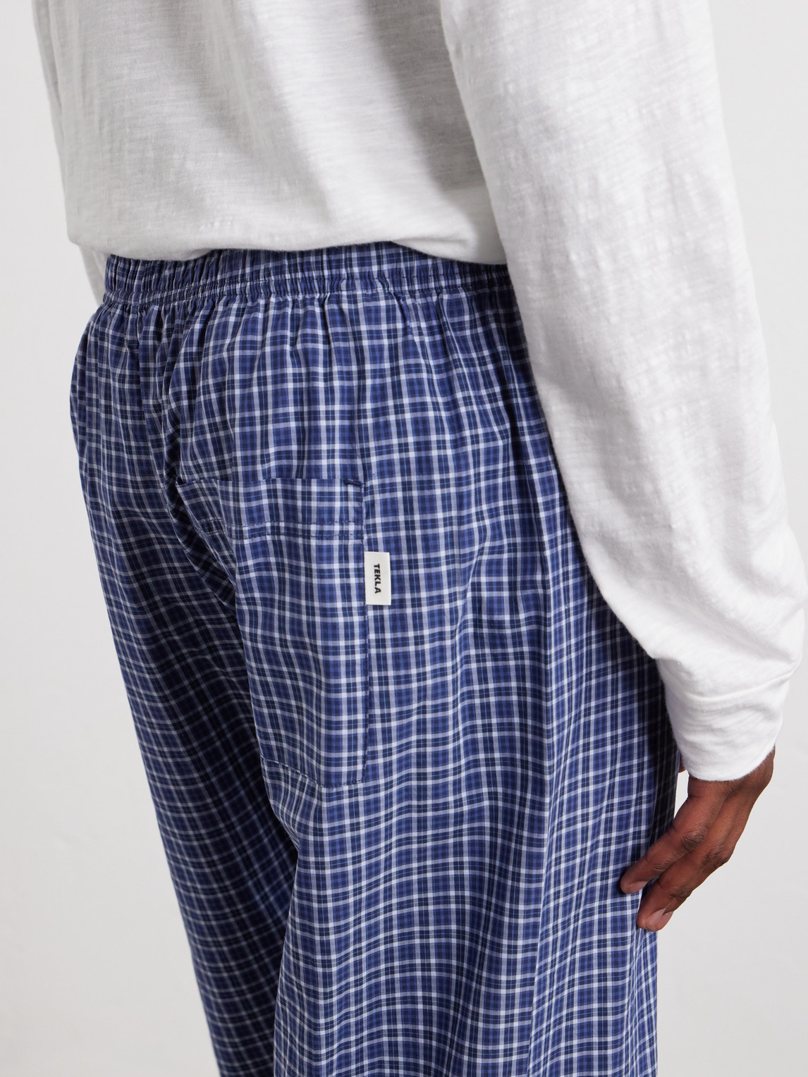 Straight-Leg Checked Organic Cotton-Poplin Pyjama Trousers