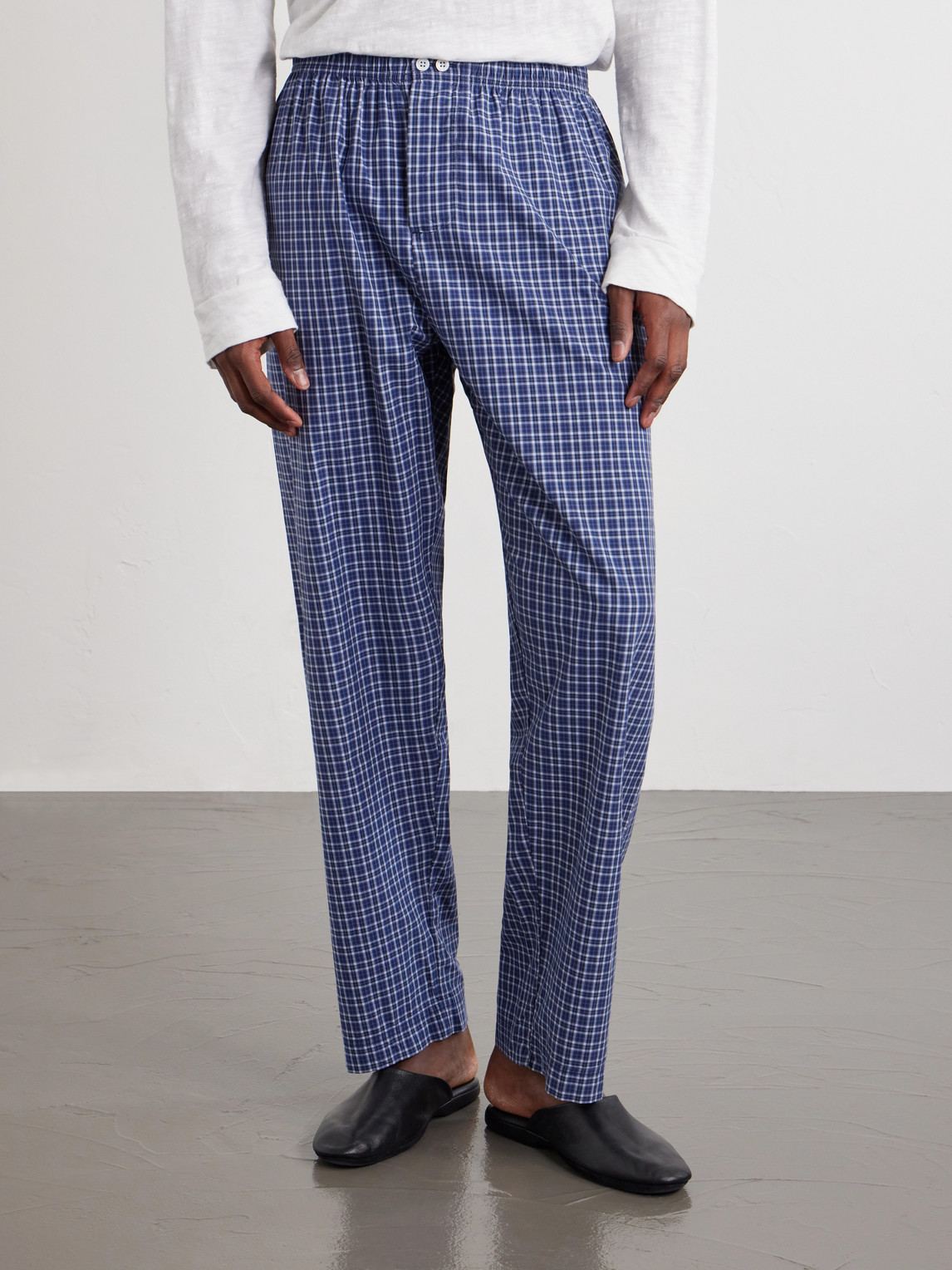 Straight-Leg Checked Organic Cotton-Poplin Pyjama Trousers