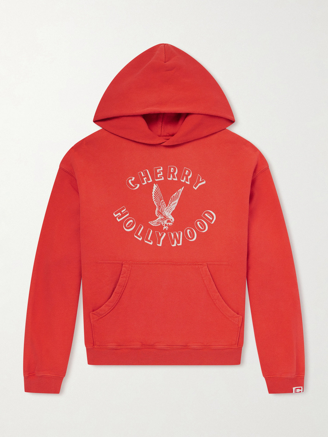 Cherry Los Angeles Logo-print Cotton-jersey Hoodie In Red