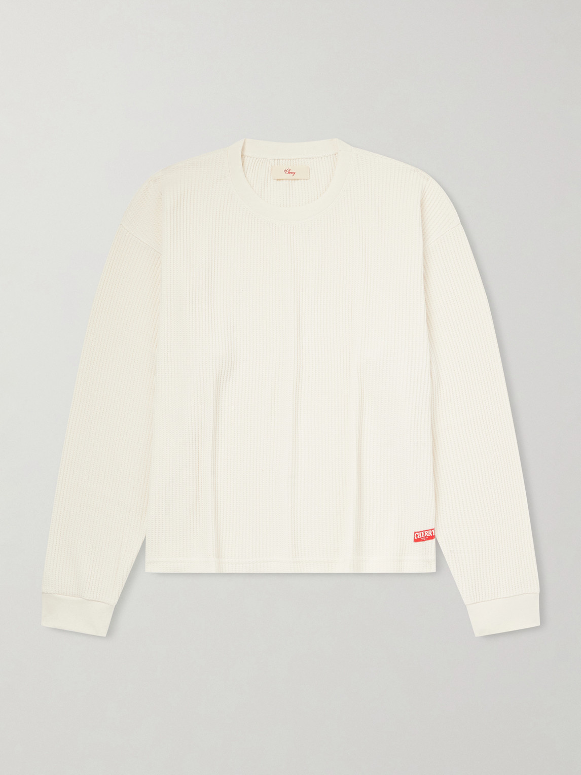 Cherry Los Angeles Logo-print Cotton Waffle-jersey T-shirt In White