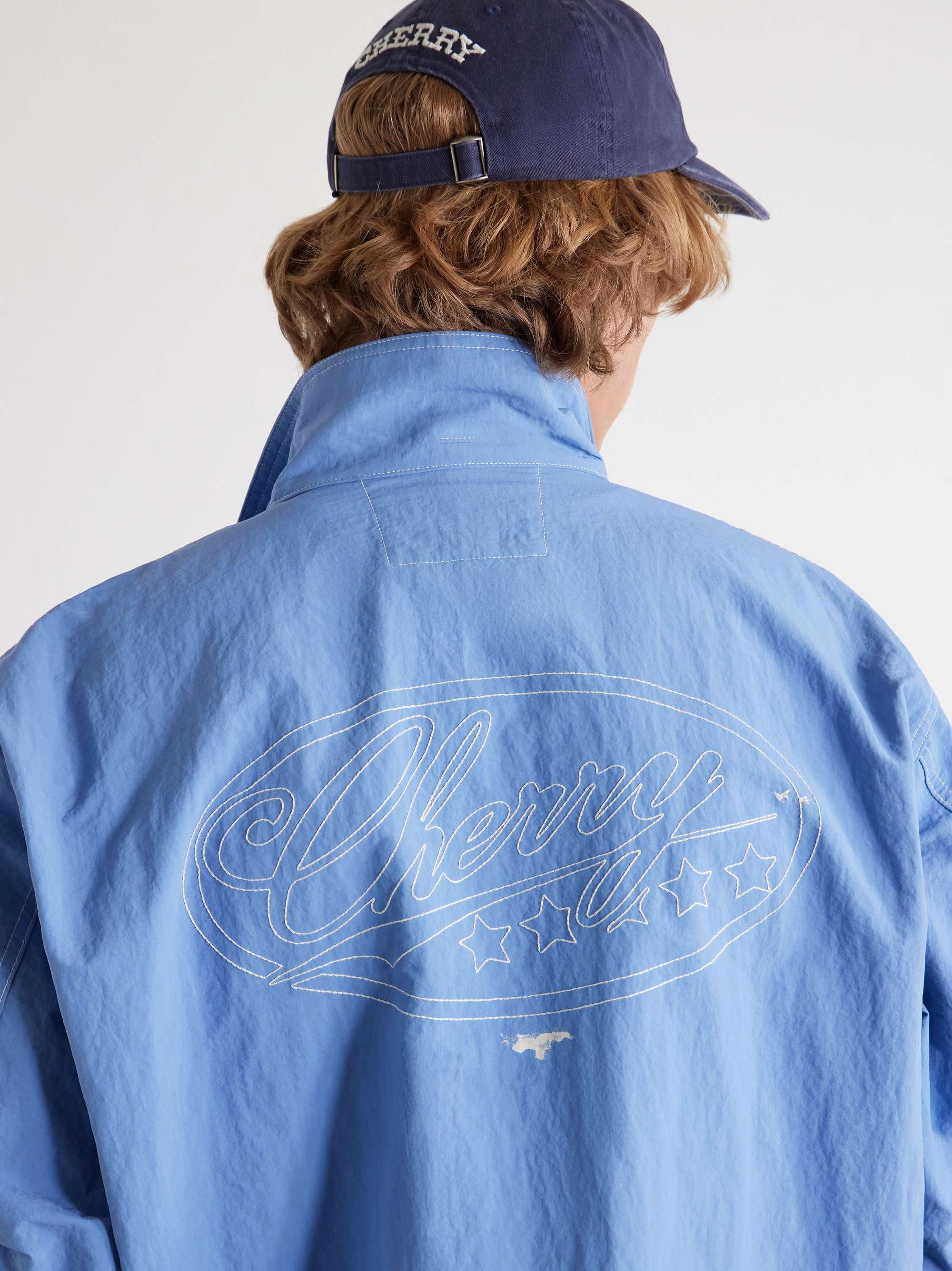 CHERRY LOS ANGELES Logo-Embroidered Paint-Splattered Shell Jacket