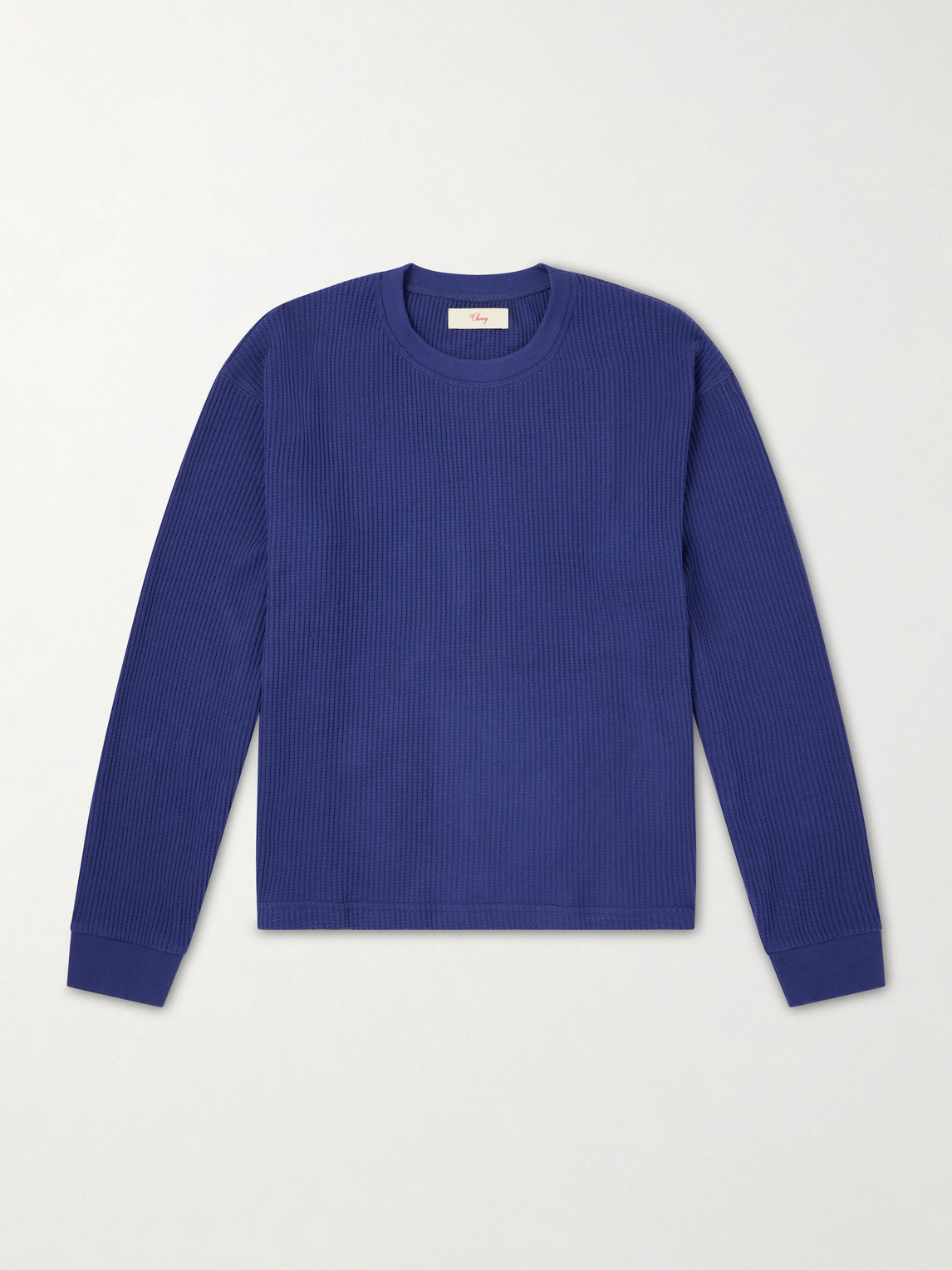 Cherry Los Angeles Logo-print Cotton Waffle-jersey T-shirt In Blue