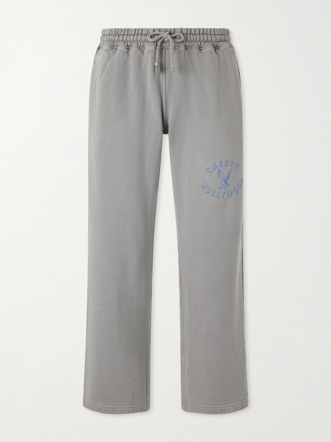 Cherry Los Angeles Wide-leg Cotton-fleece Sweatpants In Gray