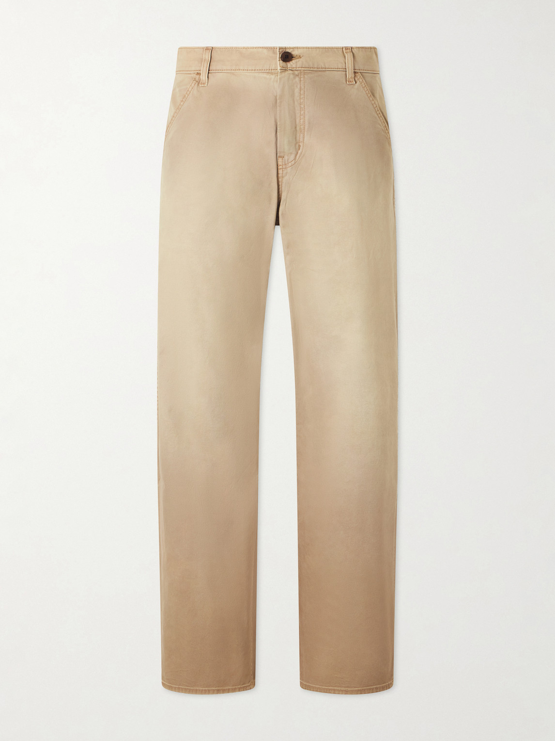 Cherry Los Angeles Wide-leg Cotton-twill Chinos In Brown