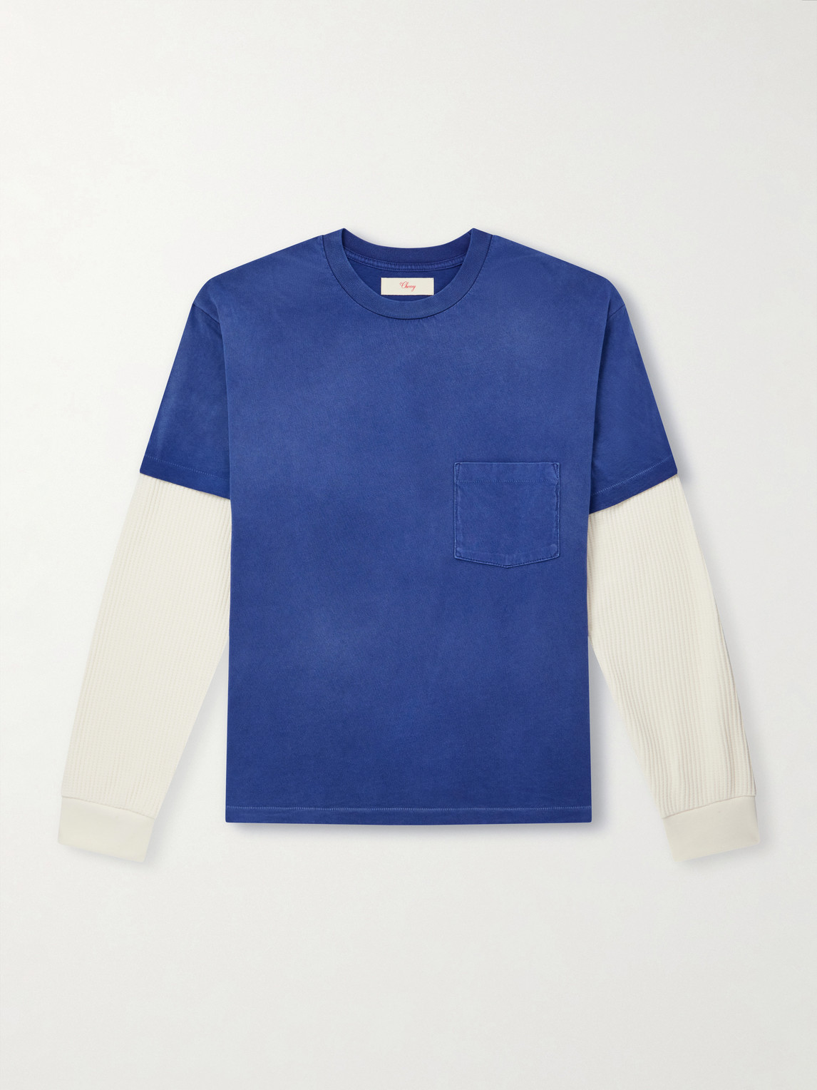 Cherry Los Angeles Santa Fe Layered Printed Cotton-jersey T-shirt In Blue
