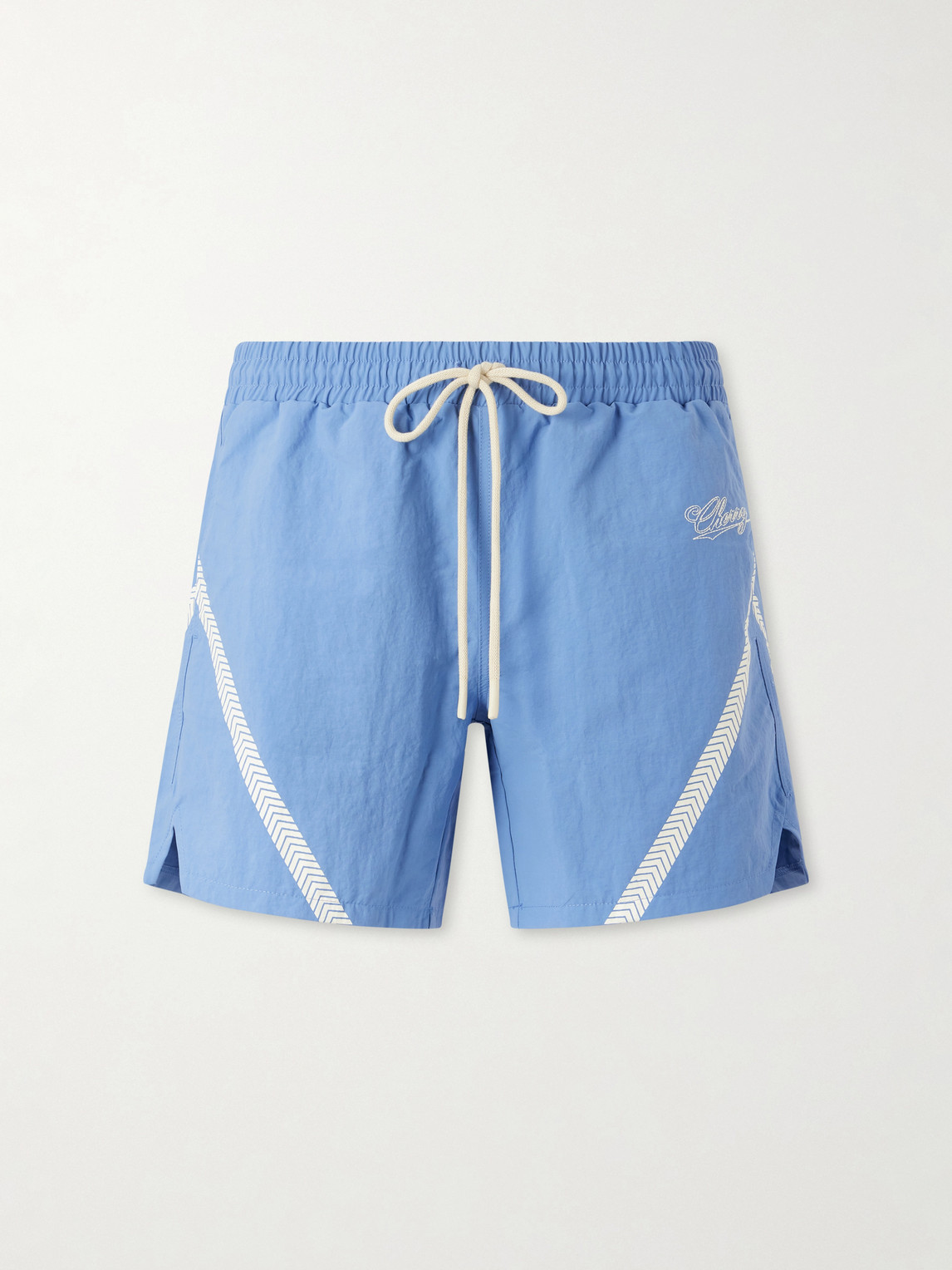 Cherry Los Angeles Logo-printed Woven Straight-leg Shorts In Blue