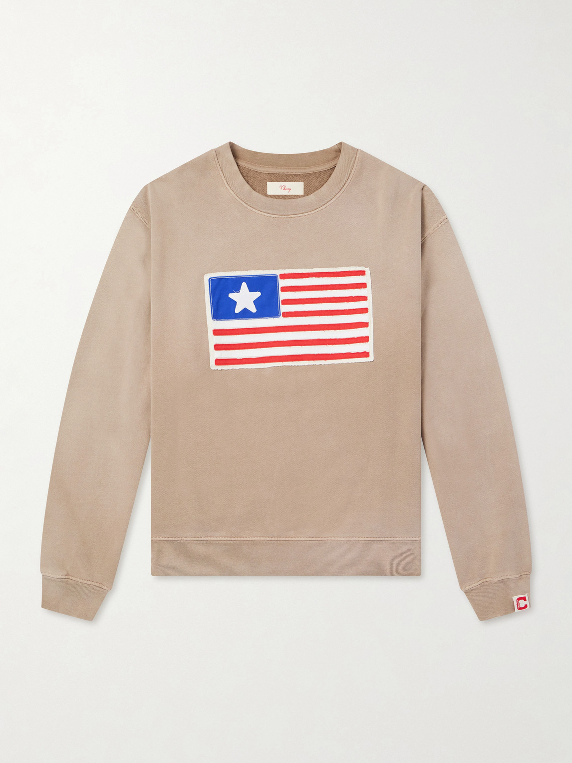 Cherry Los Angeles Embroidered Cotton-jersey Sweater In Brown