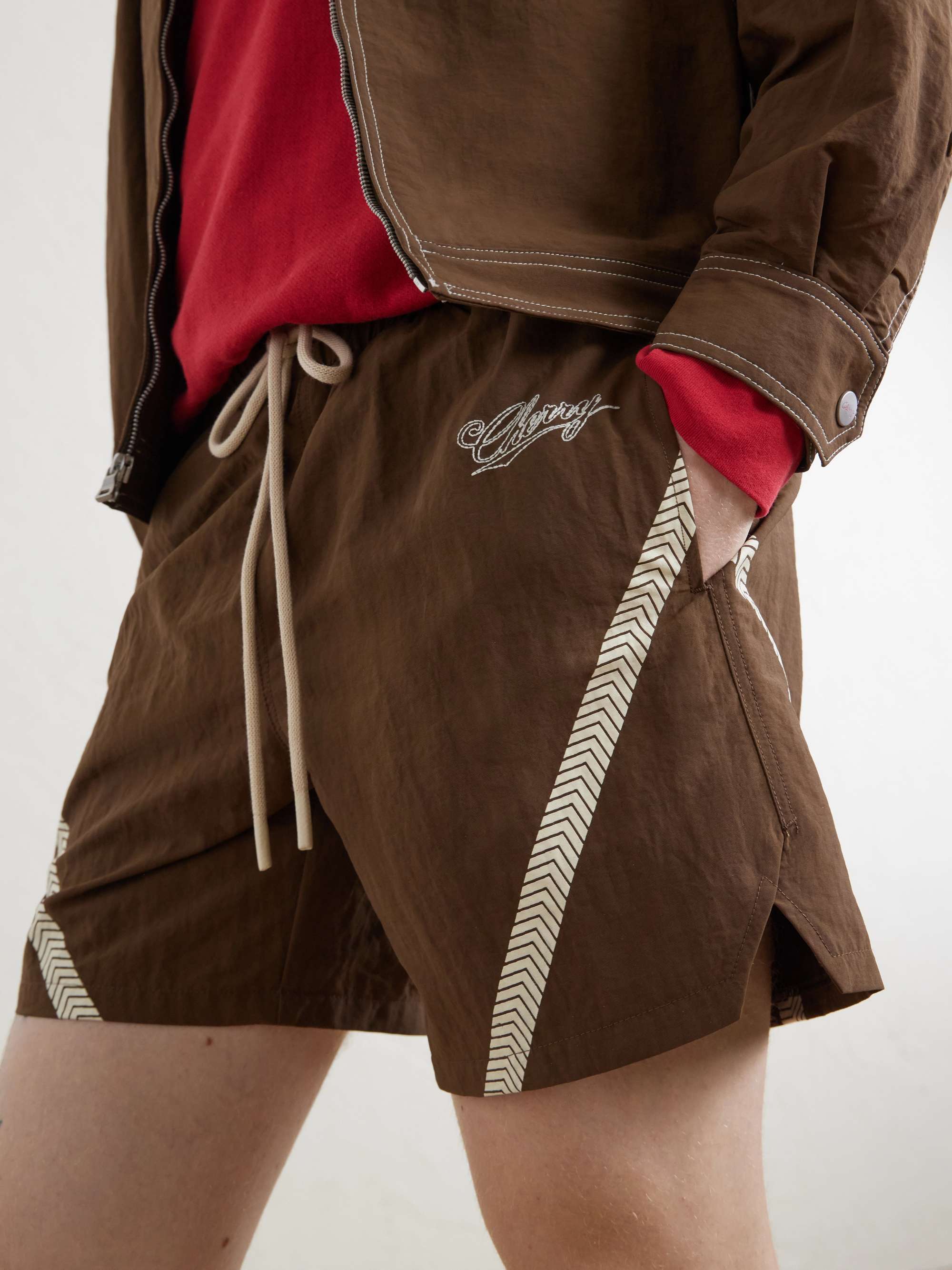 CHERRY LOS ANGELES Straight-Leg Logo-Print Woven Shorts for Men
