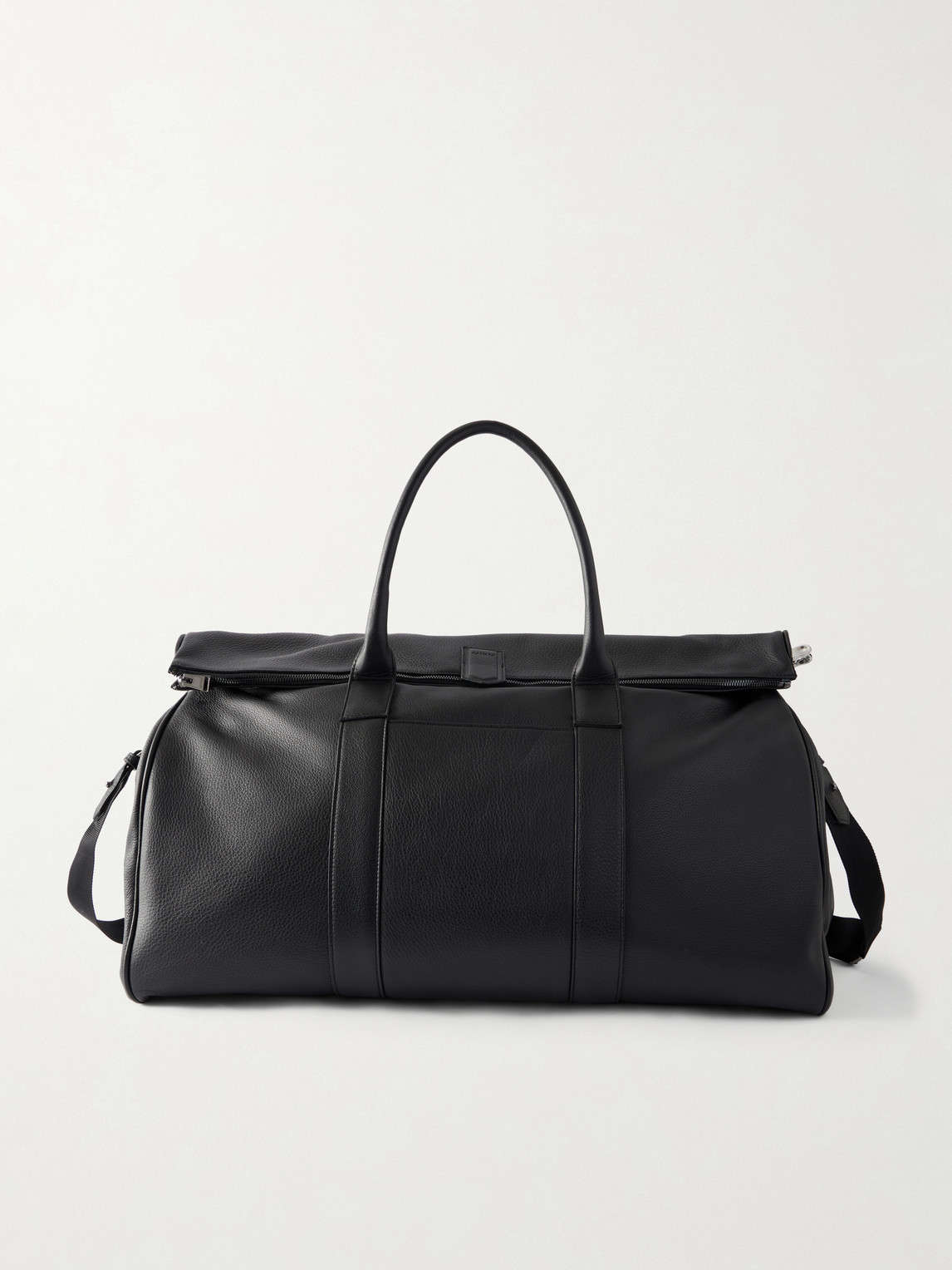 Canali Full-grain Leather Tote Bag In Black