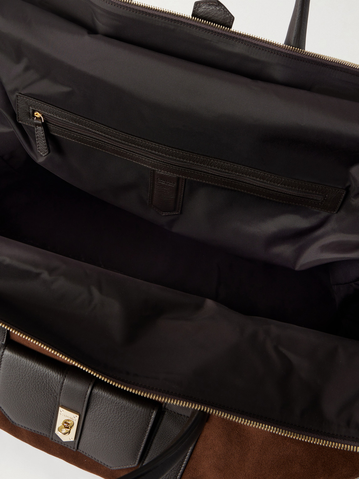 Canali Leather-Trimmed Suede tote - Men | Thumbnail 6