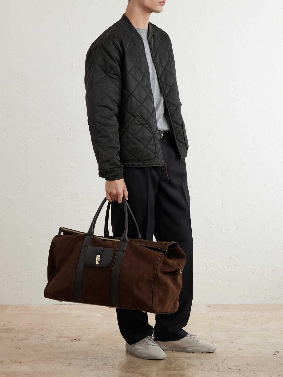 Canali Leather-Trimmed Suede tote - Men | Thumbnail 2