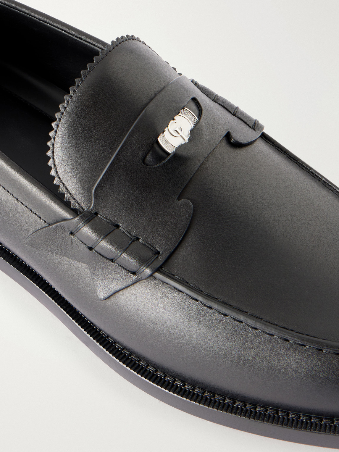 The Plato Logo-Embellished Leather Penny Loafers