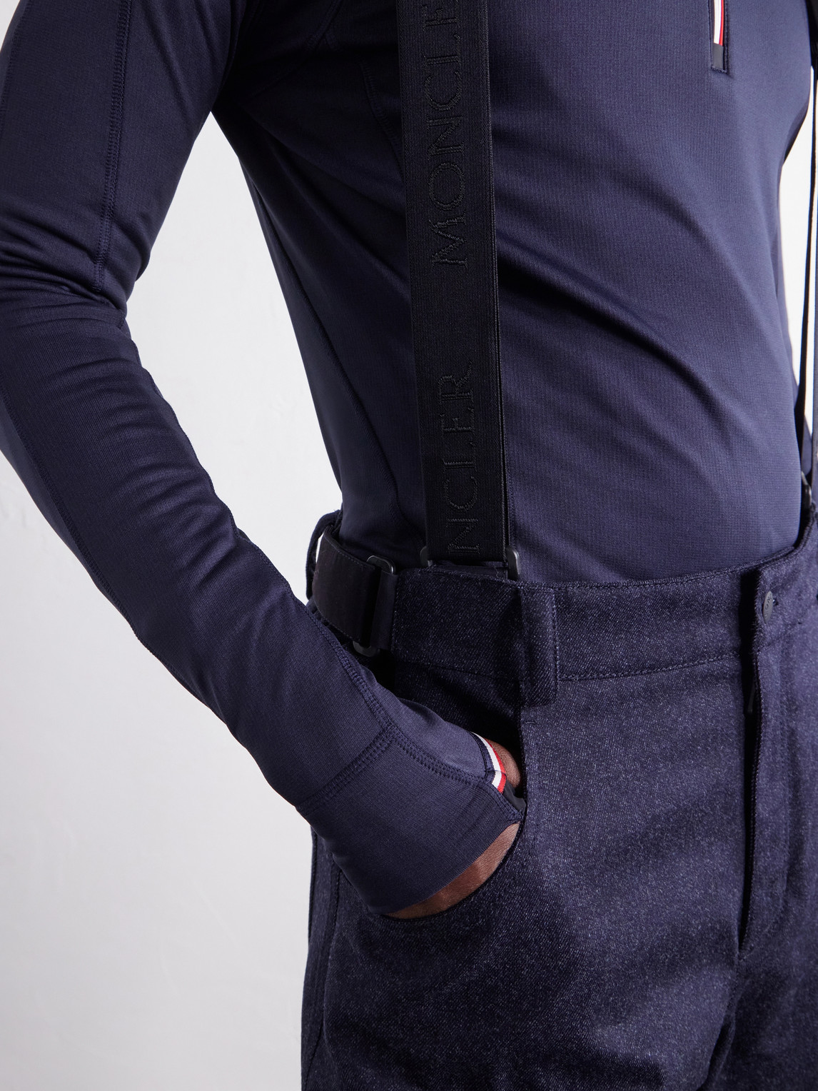 Grenoble - Straight-Leg Padded Webbing-Trimmed Virgin Wool-Denim Ski Salopettes