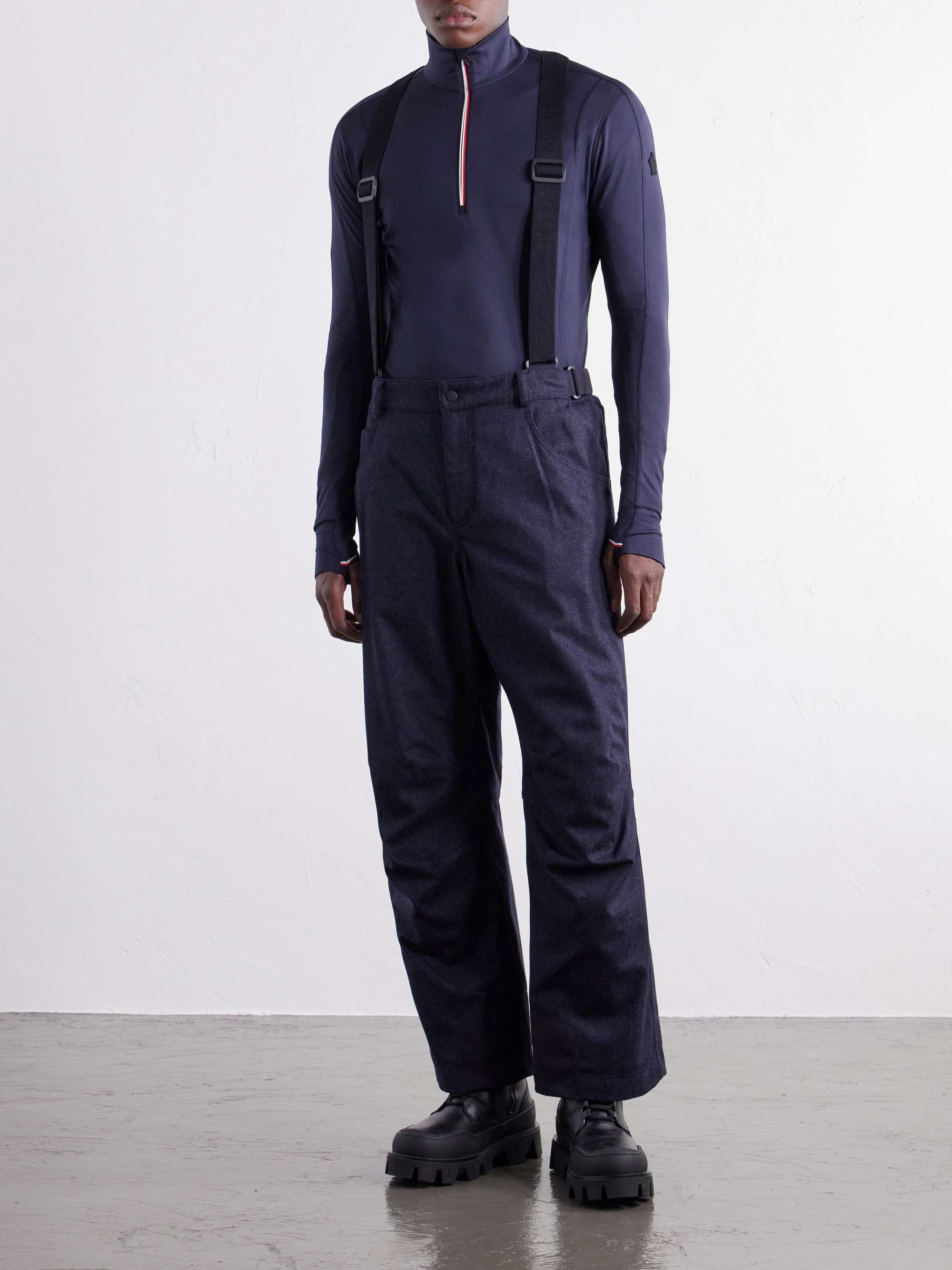 MONCLER GRENOBLE Straight-Leg Padded Webbing-Trimmed Virgin Wool