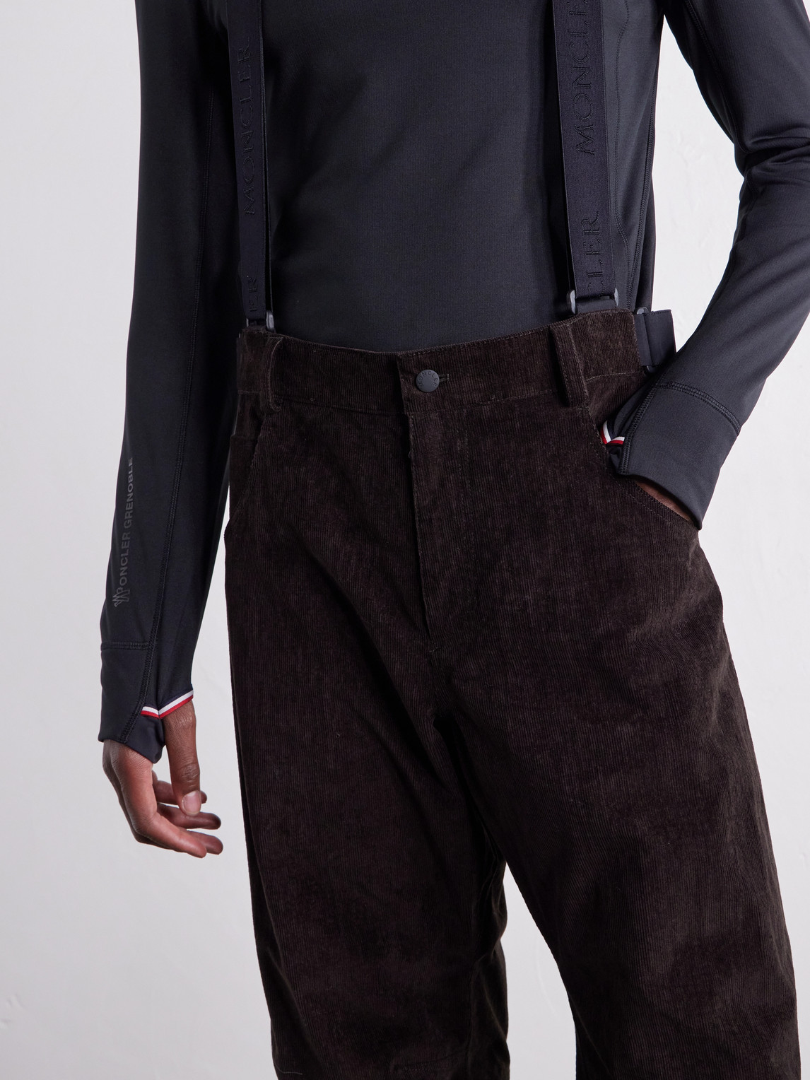 Grenoble - Straight-Leg Padded Webbing-Trimmed Stretch Cotton-Corduroy Ski Salopettes