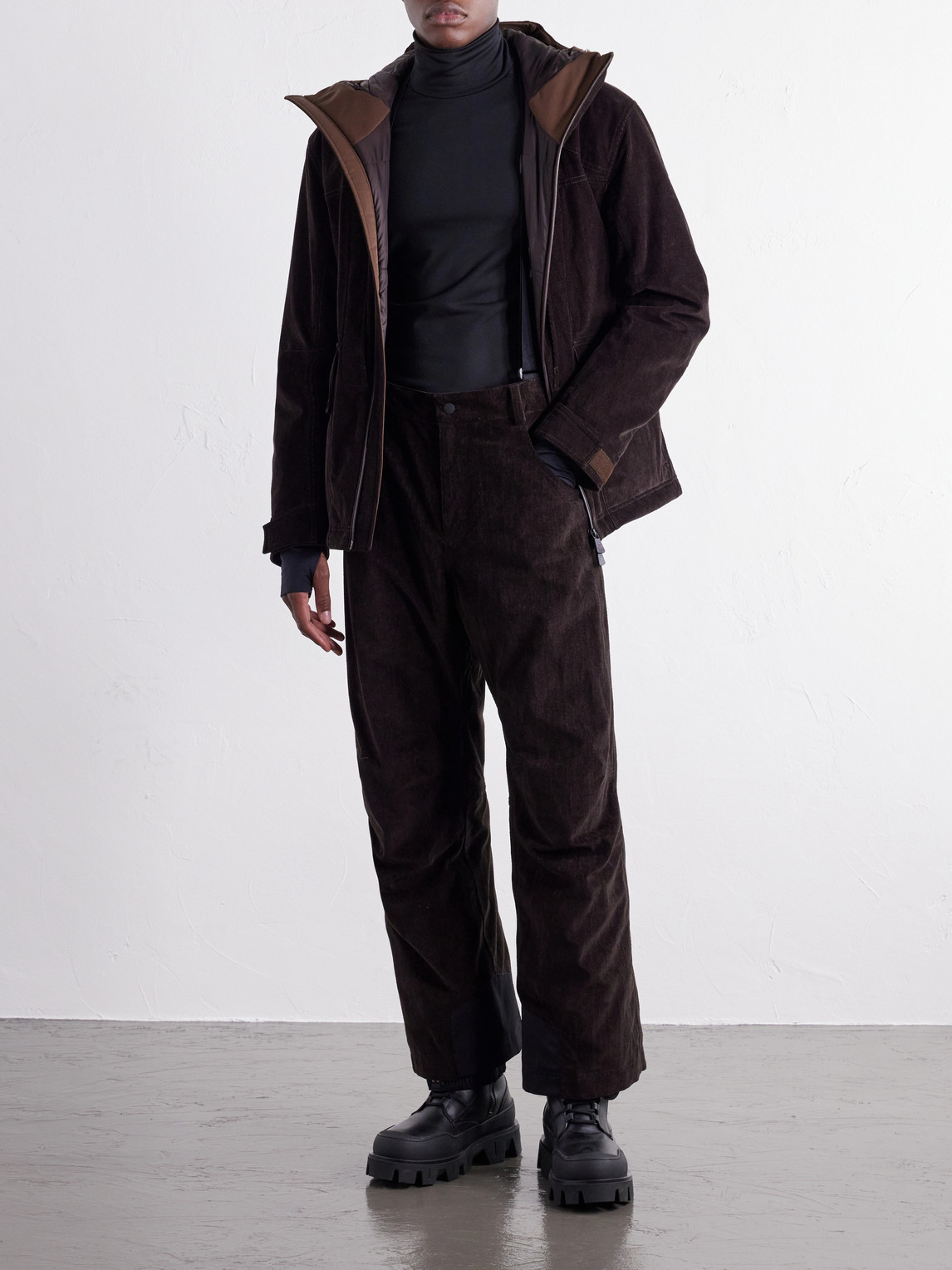 Grenoble - Straight-Leg Padded Webbing-Trimmed Stretch Cotton-Corduroy Ski Salopettes