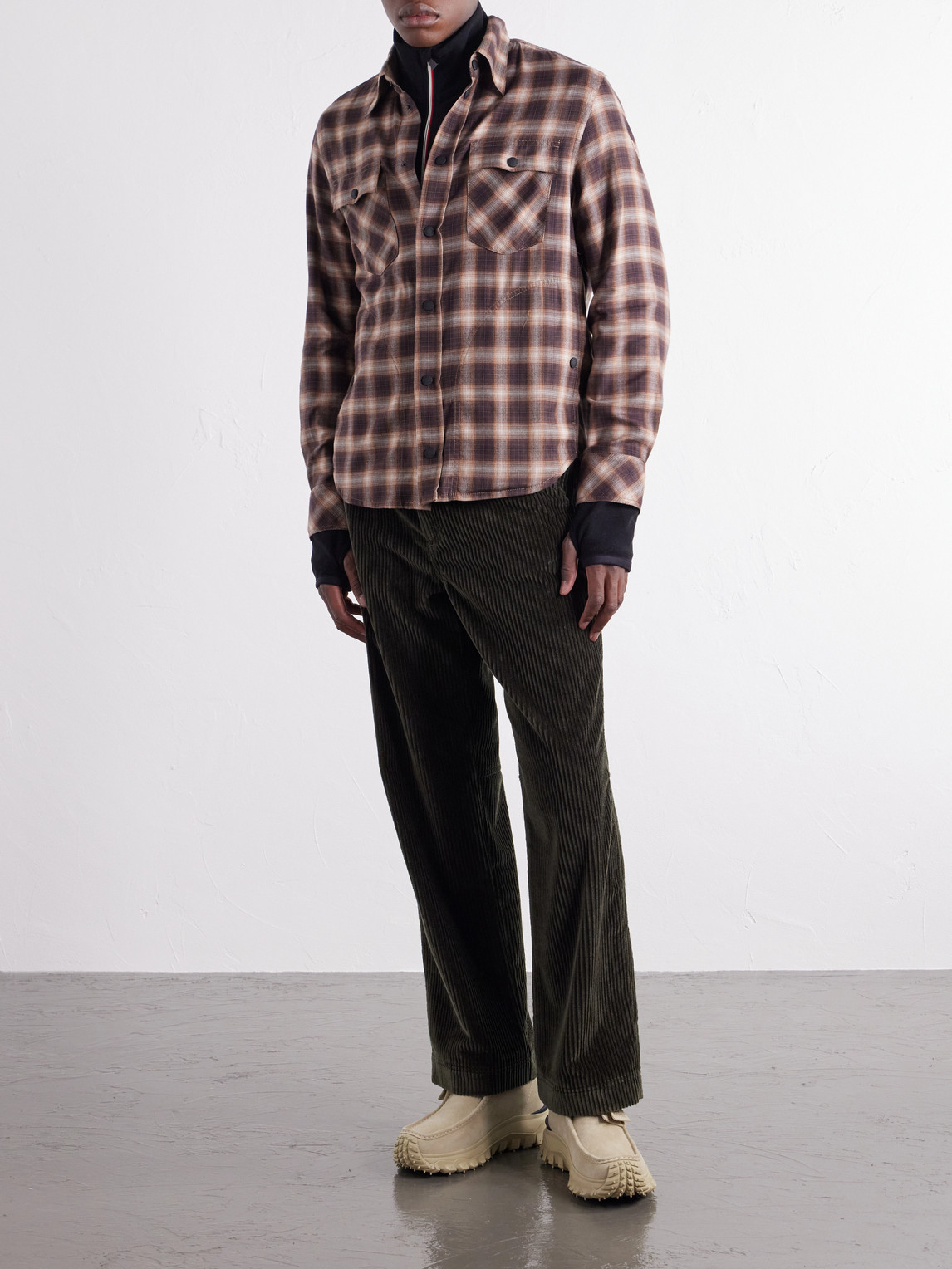 Grenoble - Checked Brushed Cotton And Lyocell-Blend Shirt