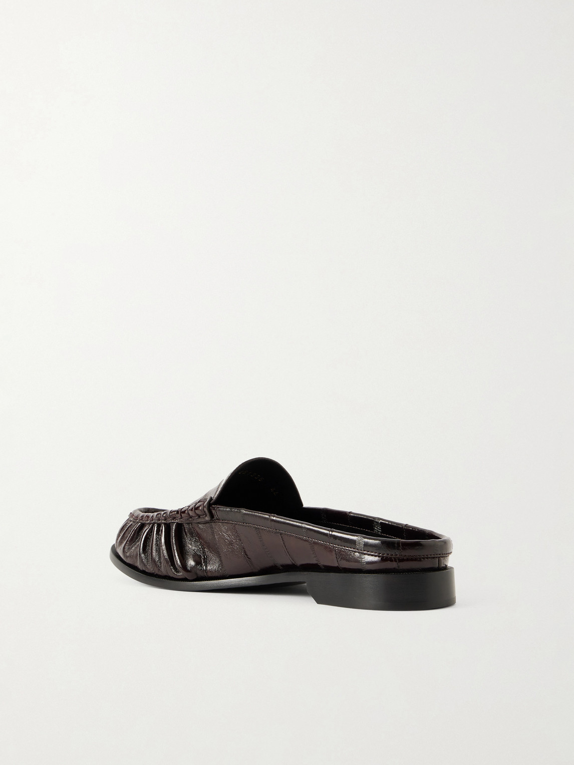  Saint Laurent - Le Loafer Logo-embellished Eel Mules - Men - Brown - Eu 41 