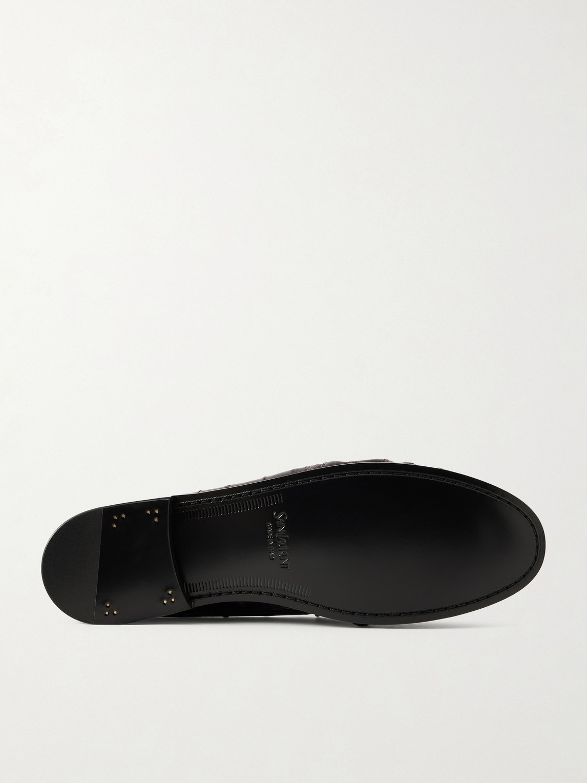  Saint Laurent - Le Loafer Logo-embellished Eel Mules - Men - Brown - Eu 41 