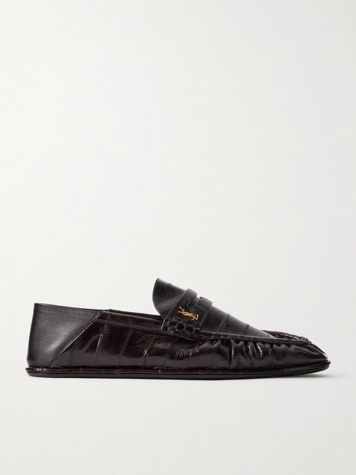 Saint Laurent Le Loafer Monogram Logo-Appliquéd Eel Penny Loafers EU 41