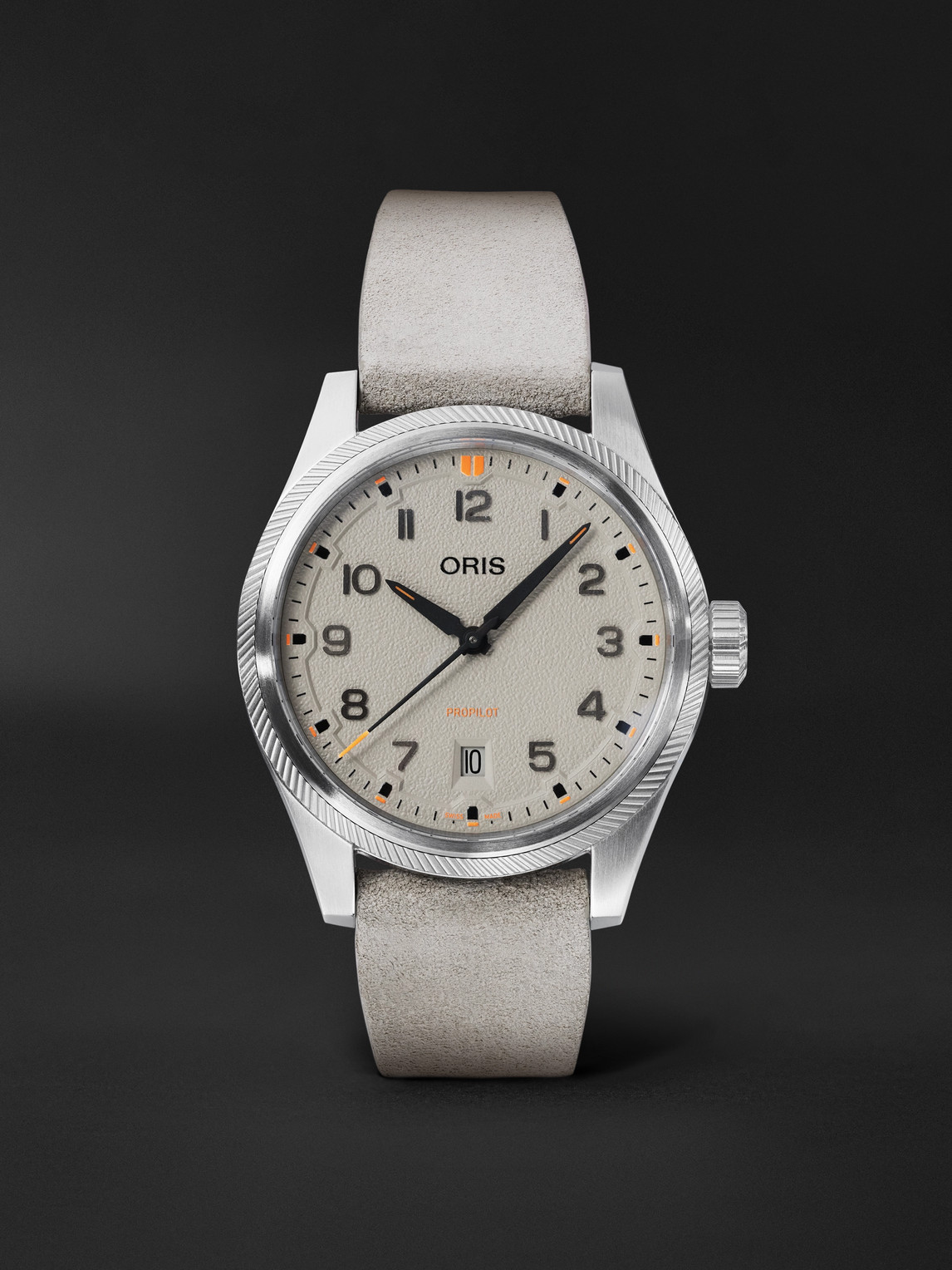 ORIS ProPilot Date Automatic 41mm Stainless Steel and Leather Watch, Ref. No.01 733 7805 4163-07 6 20 15LC - Men