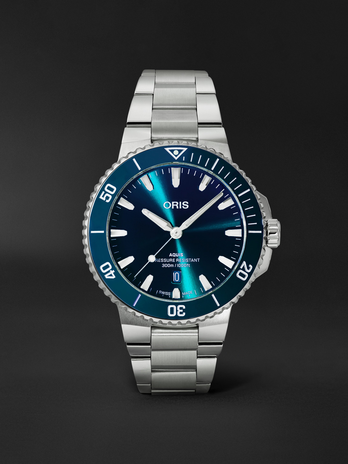 ORIS Aquis Date Automatic 43.5mm Stainless Steel Watch, Ref. No. 01 733 7789 4135-07 8 23 04PEB - Men