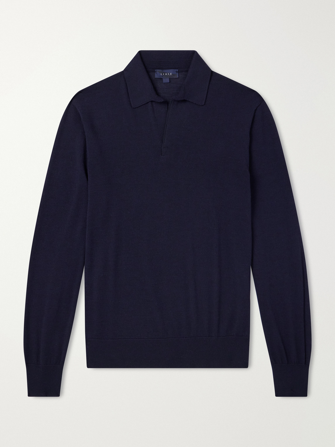 Sease Lasca Virgin-wool Polo Shirt In Blue