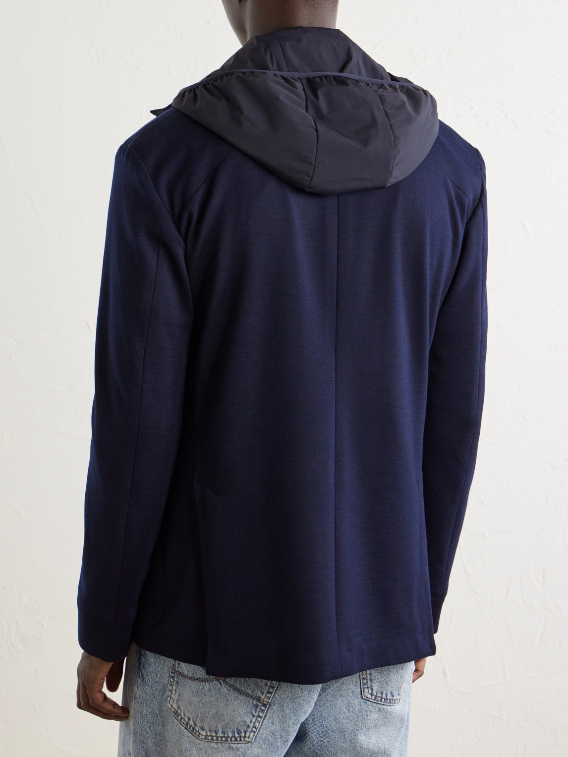 Hodded Virgin Wool Blazer