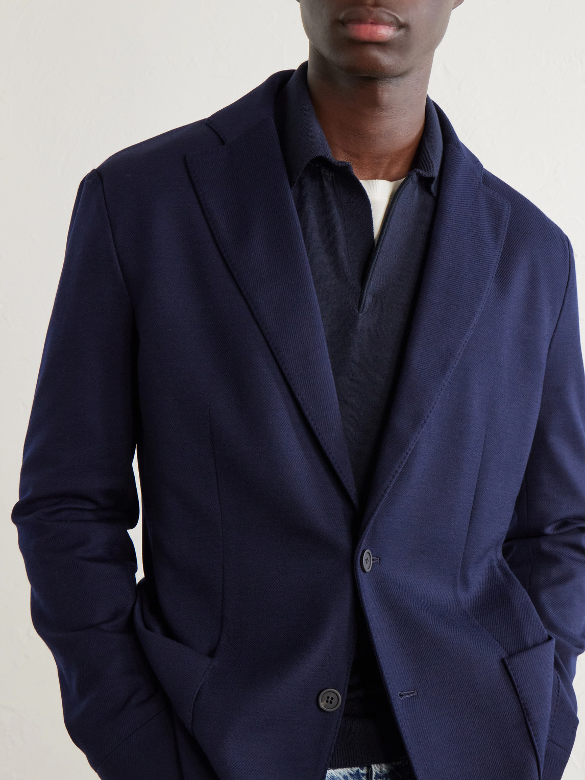 Hodded Virgin Wool Blazer