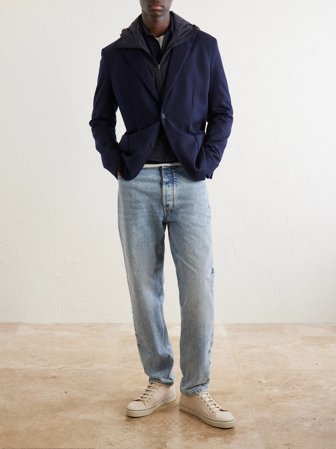 Hodded Virgin Wool Blazer