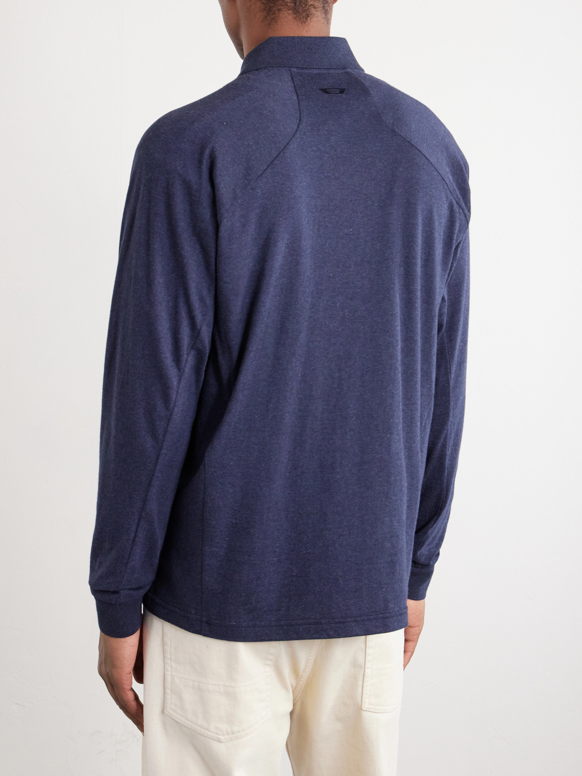 Cotton And Cashmere-Blend Jersey Polo Shirt