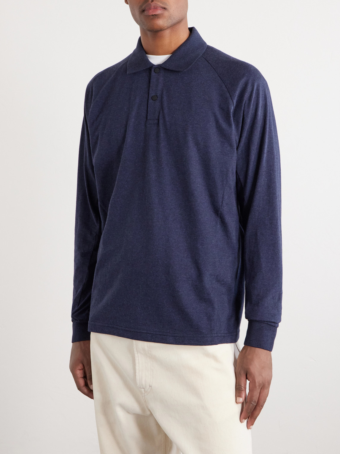 Cotton And Cashmere-Blend Jersey Polo Shirt