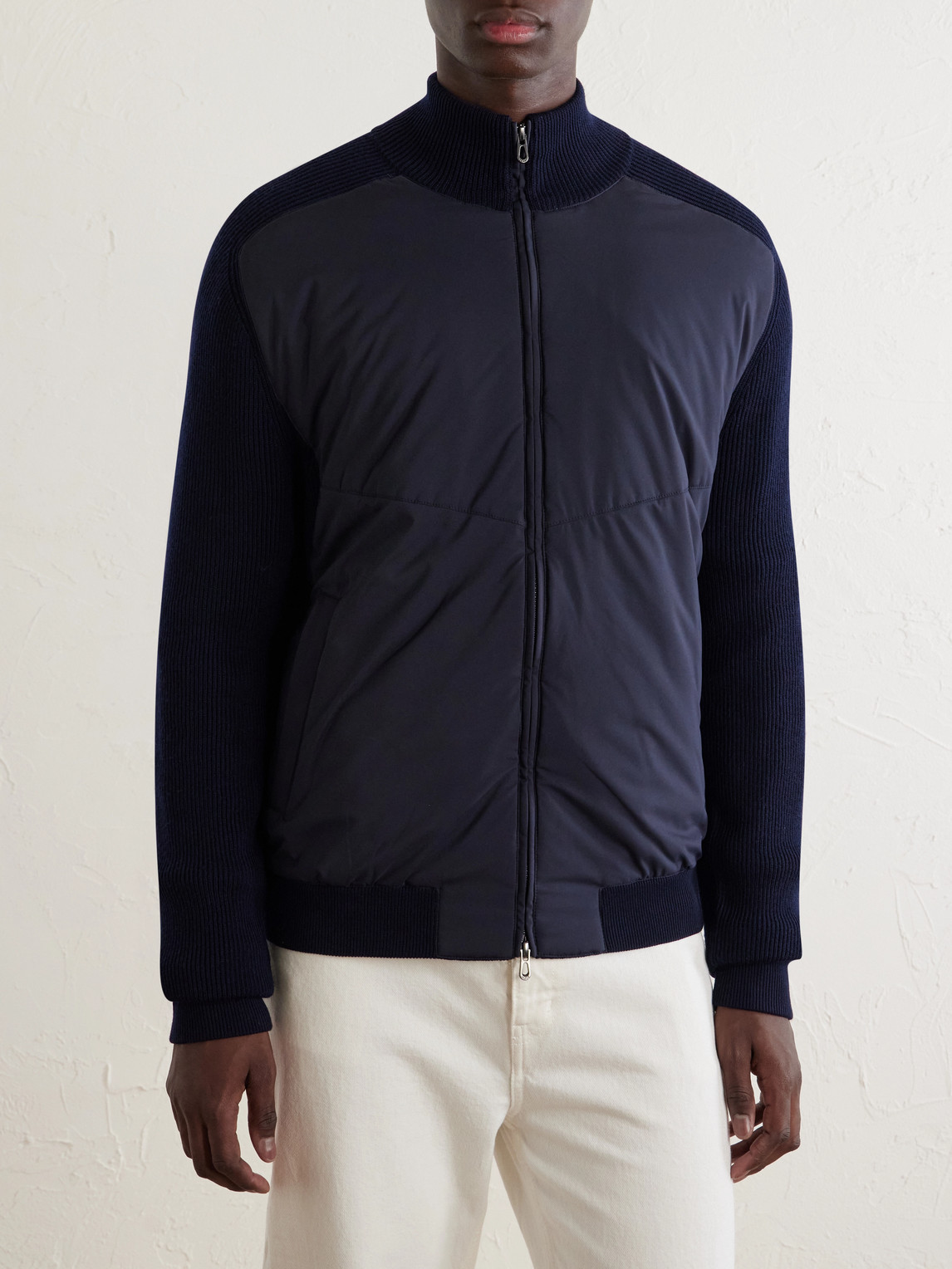 Virgin Wool And Shell Bomber Jacket