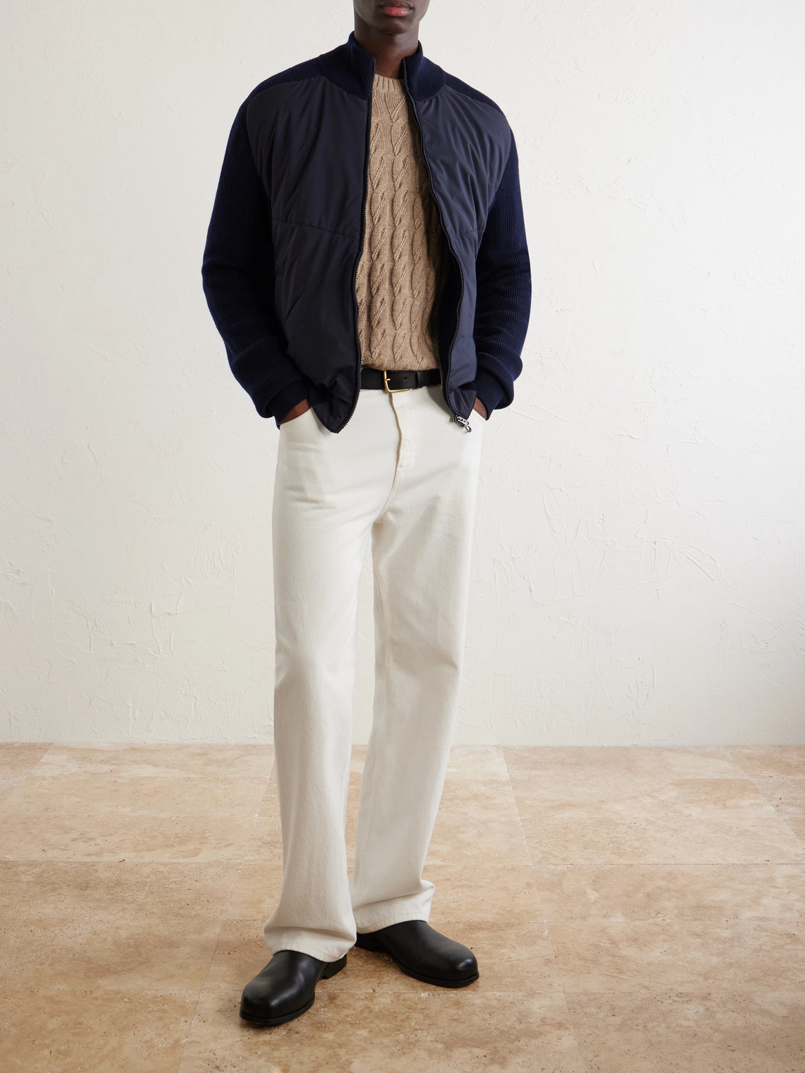 Virgin Wool And Shell Bomber Jacket