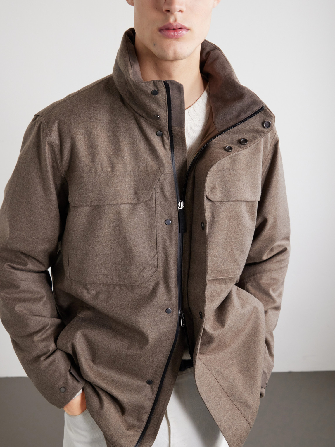 Padded Wool And Cashmere-Blend Jacket