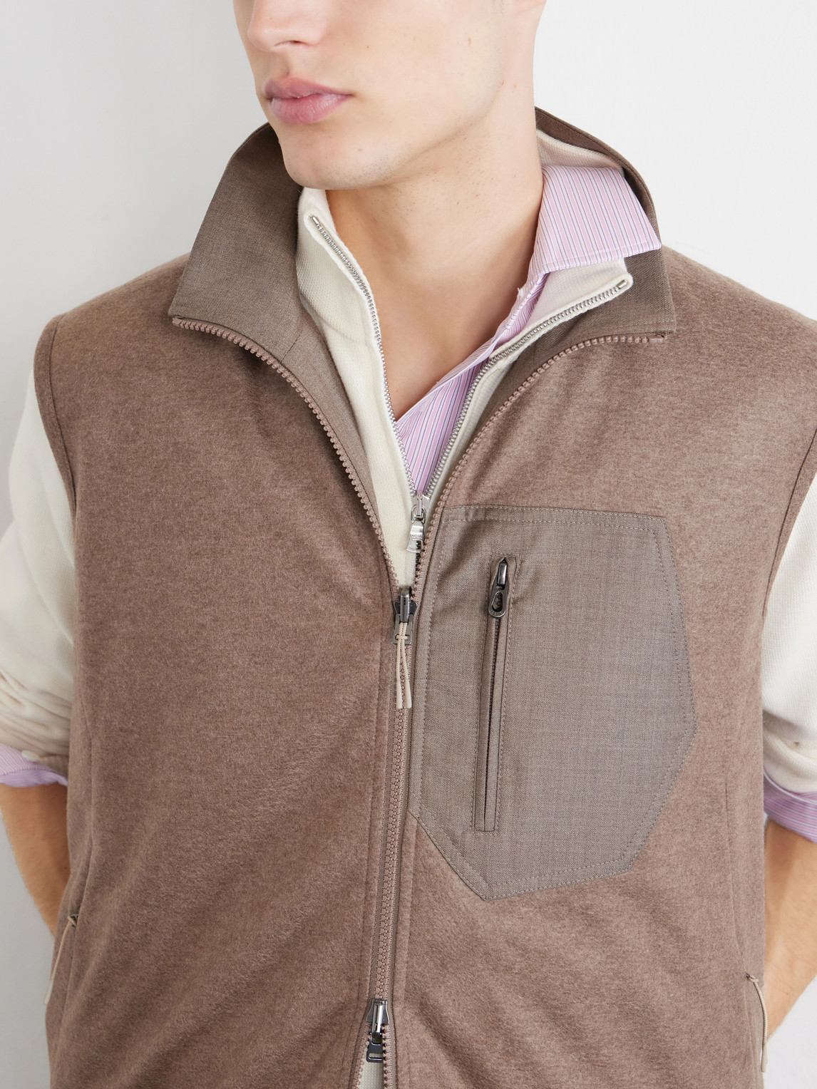 Explorer Reversible Padded Cashmere And Wool Gilet