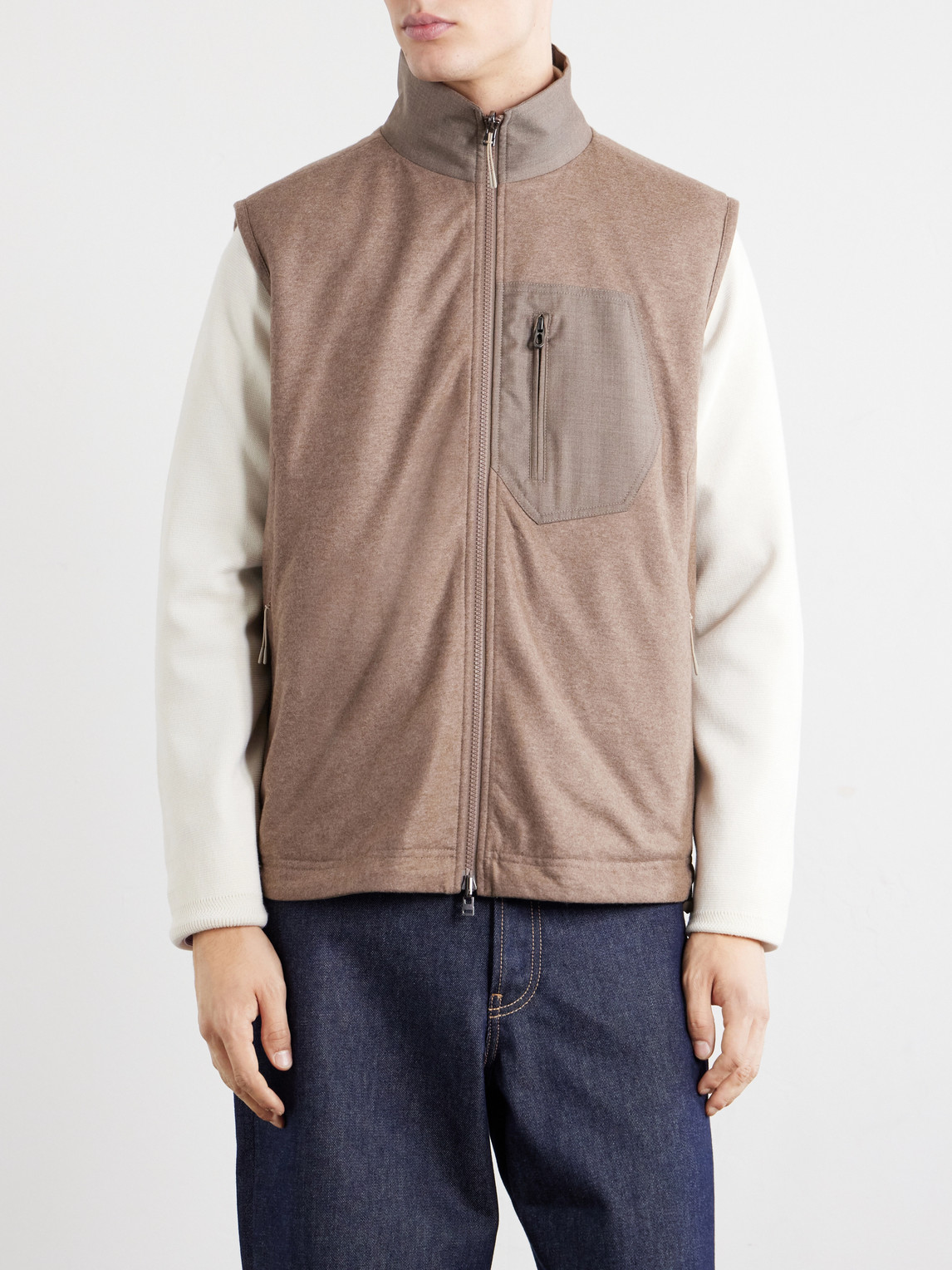 Explorer Reversible Padded Cashmere And Wool Gilet