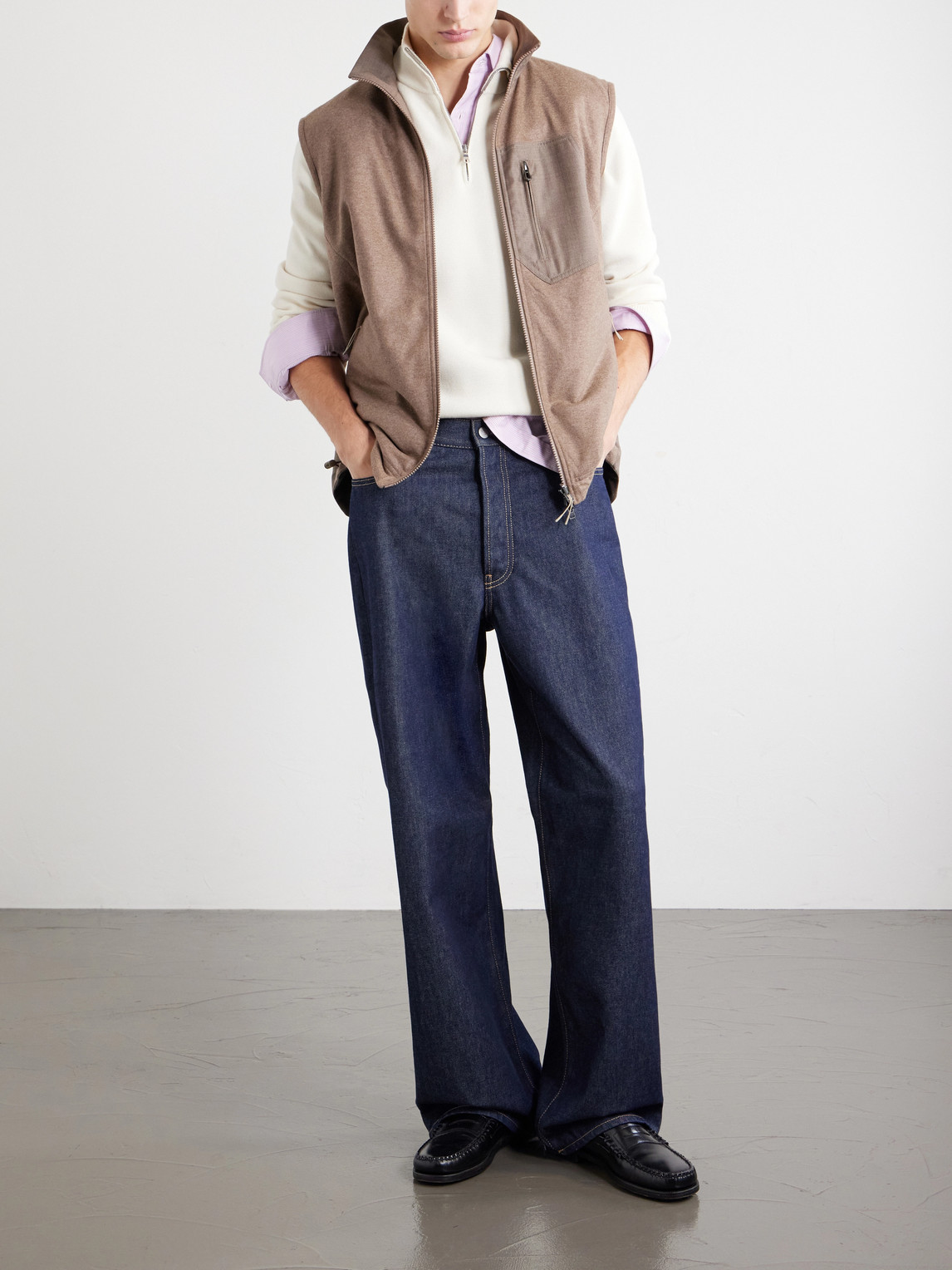 Explorer Reversible Padded Cashmere And Wool Gilet