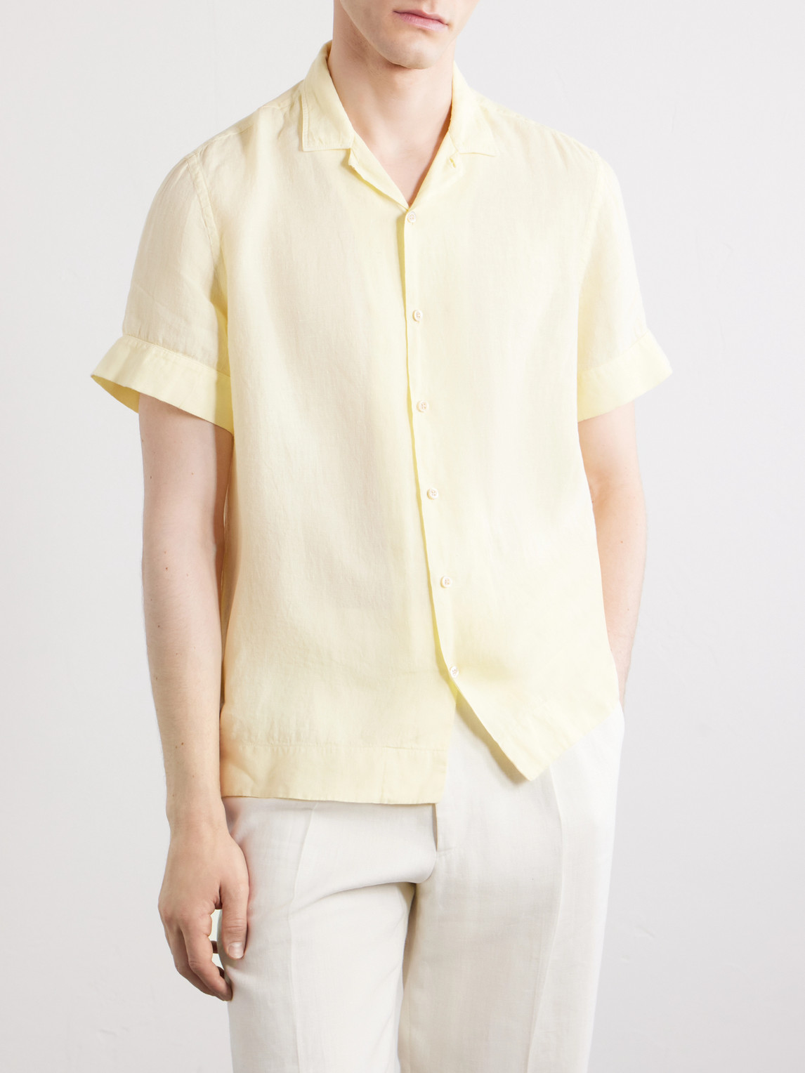  Boglioli - Linen Shirt - Men - Yellow - Eu 39 