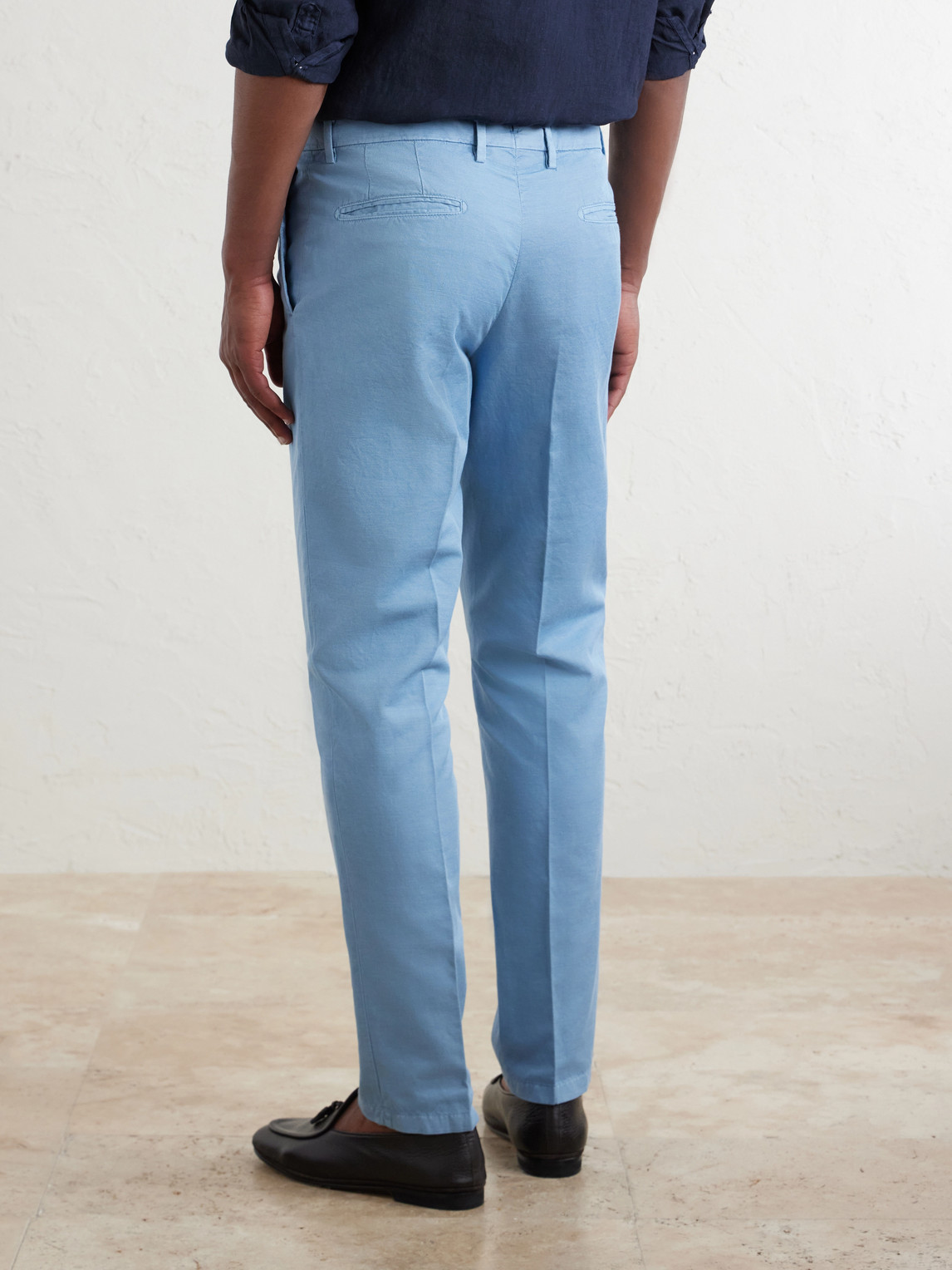 Straight-Leg Cotton-Blend Suit Trousers