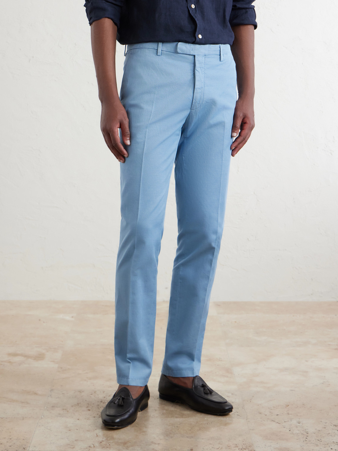 Straight-Leg Cotton-Blend Suit Trousers